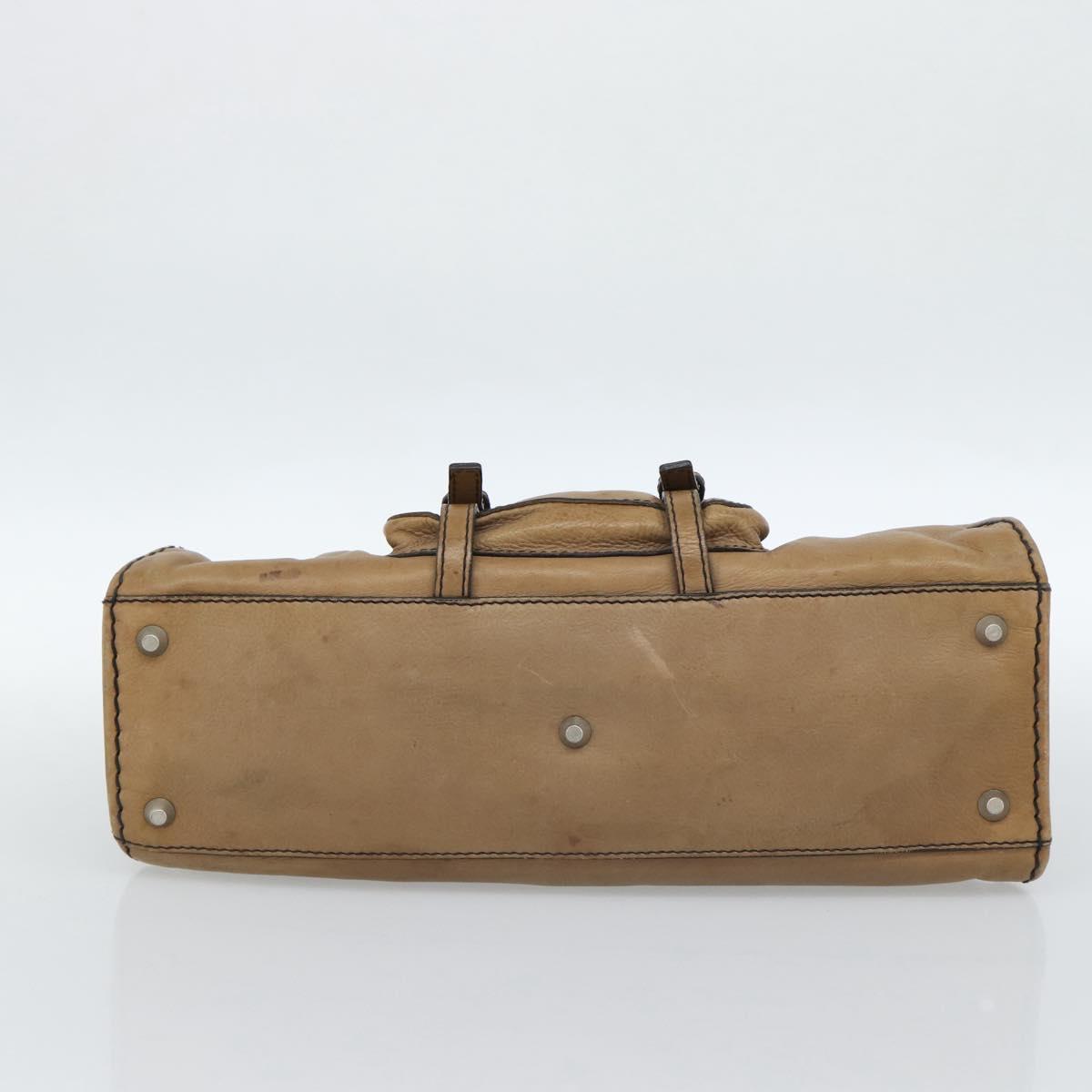 Chloe Hand Bag Leather Brown Silver Auth bs35550