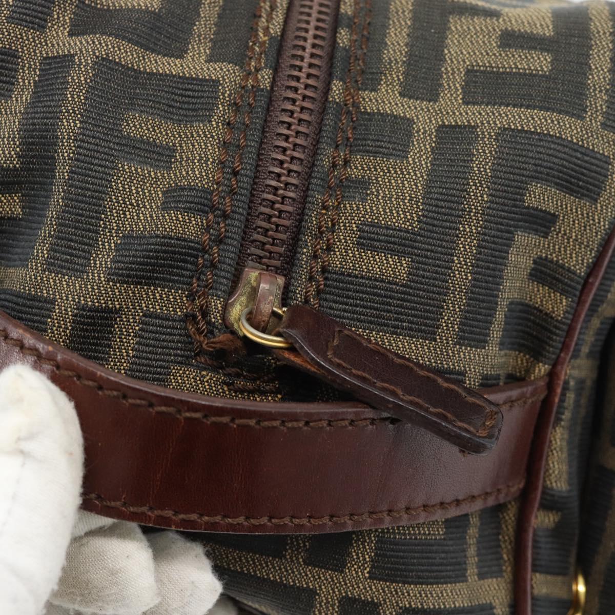 FENDI Zucca Canvas Clutch Bag Black Brown Auth bs35551