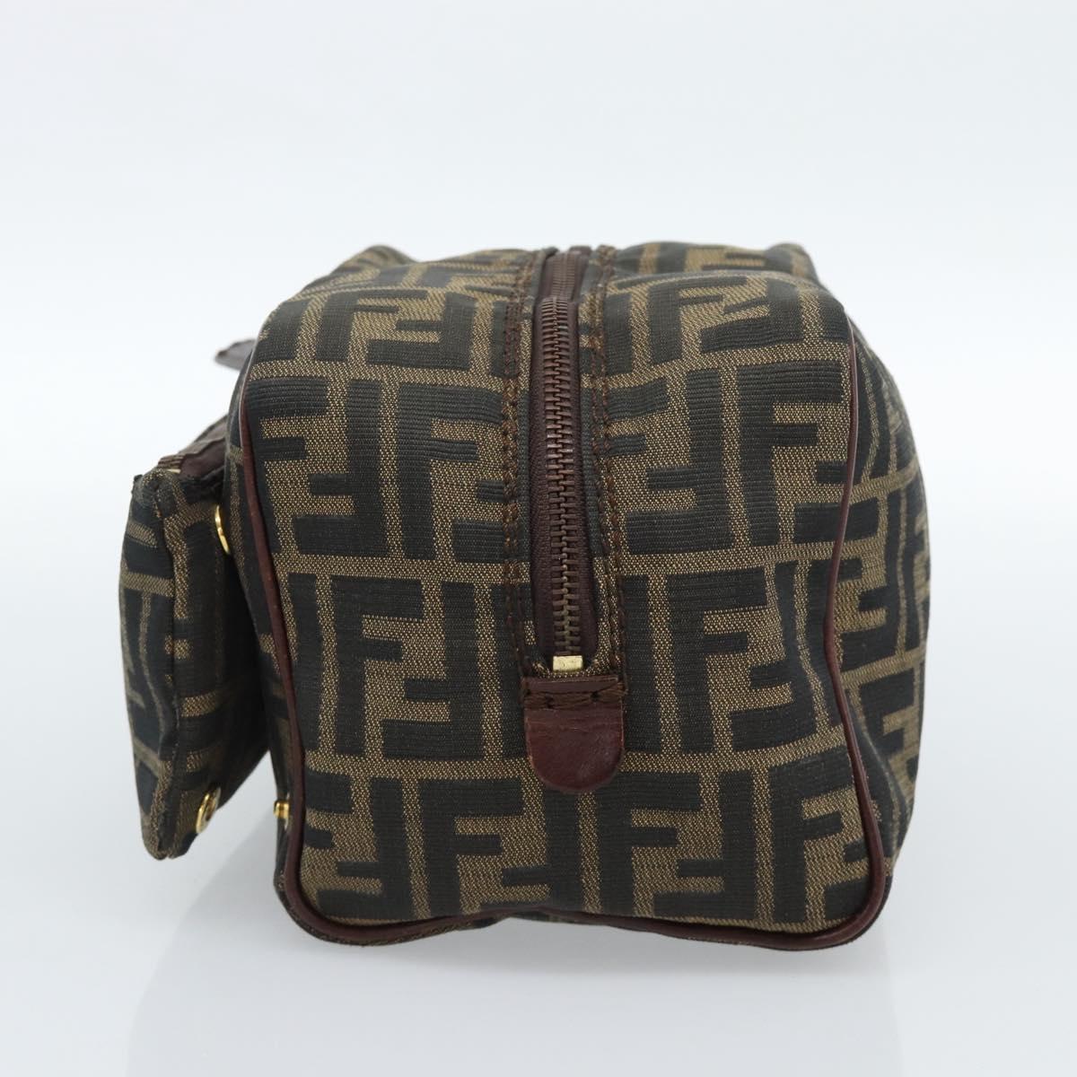 FENDI Zucca Canvas Clutch Bag Black Brown Auth bs35551