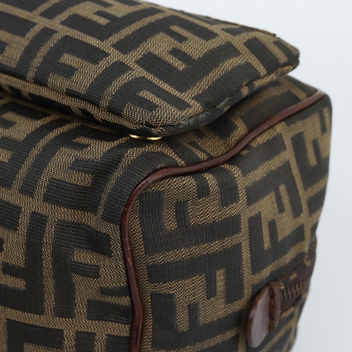 FENDI Zucca Canvas Clutch Bag Black Brown Auth bs35551