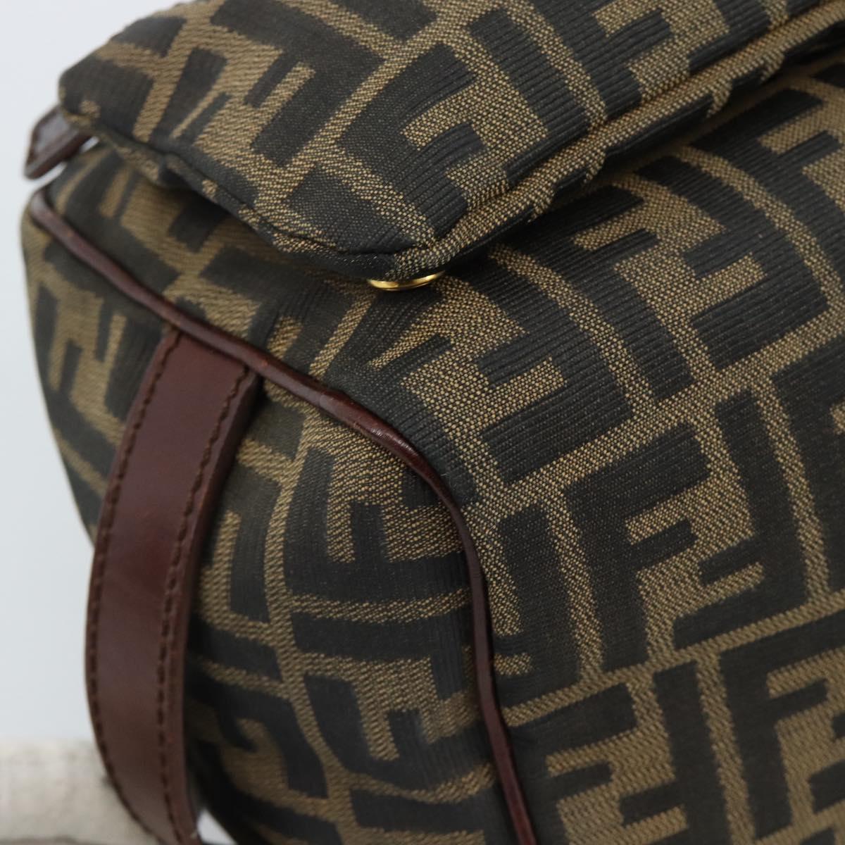 FENDI Zucca Canvas Clutch Bag Black Brown Auth bs35551