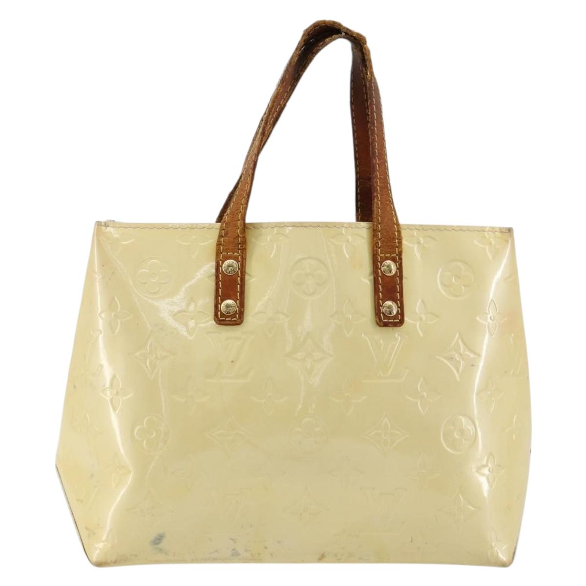 LOUIS VUITTON Monogram Vernis Reade PM Hand Bag Perle M91336 LV Auth bs35563