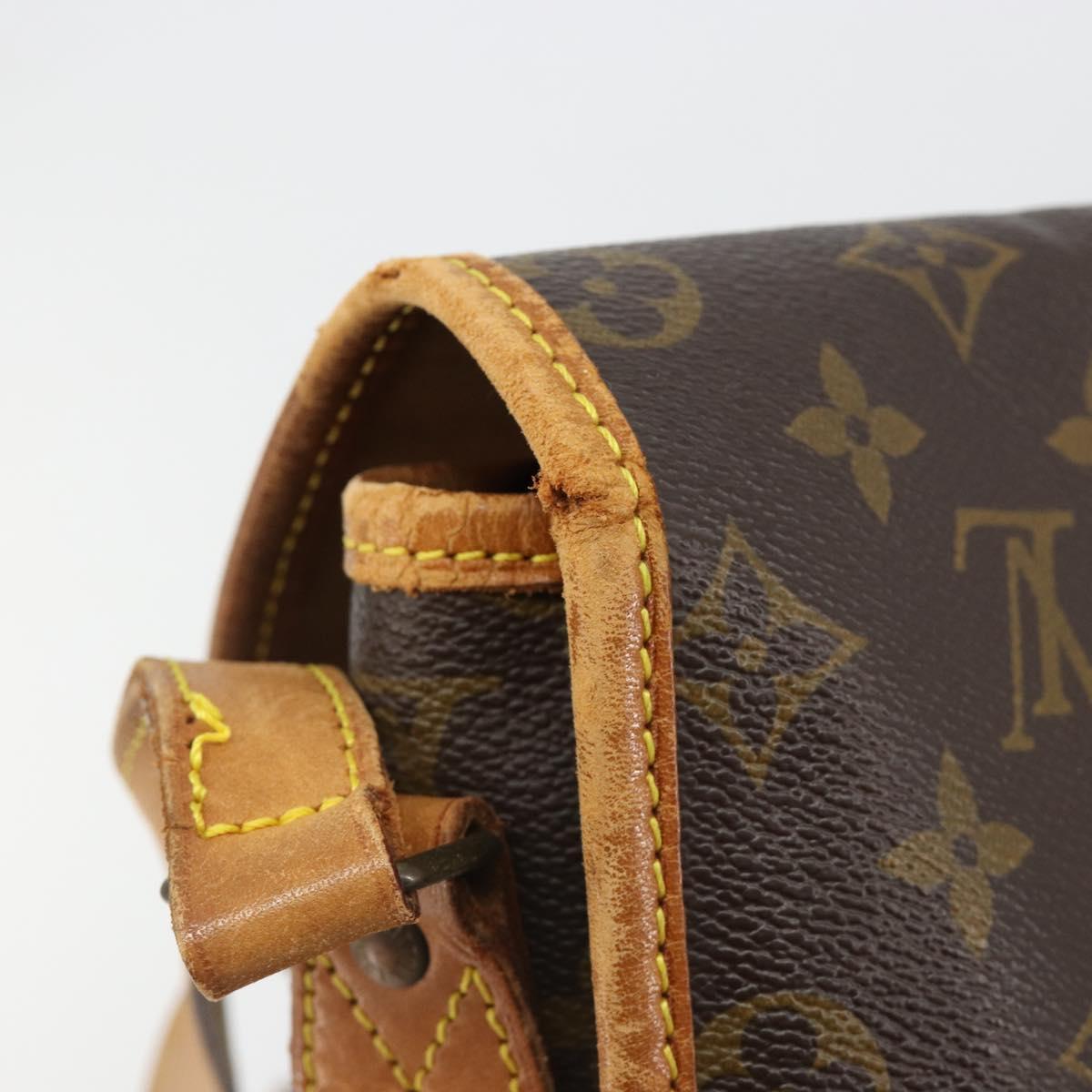 LOUIS VUITTON Monogram Gibeciere MM Shoulder Bag M42247 LV Auth bs35565