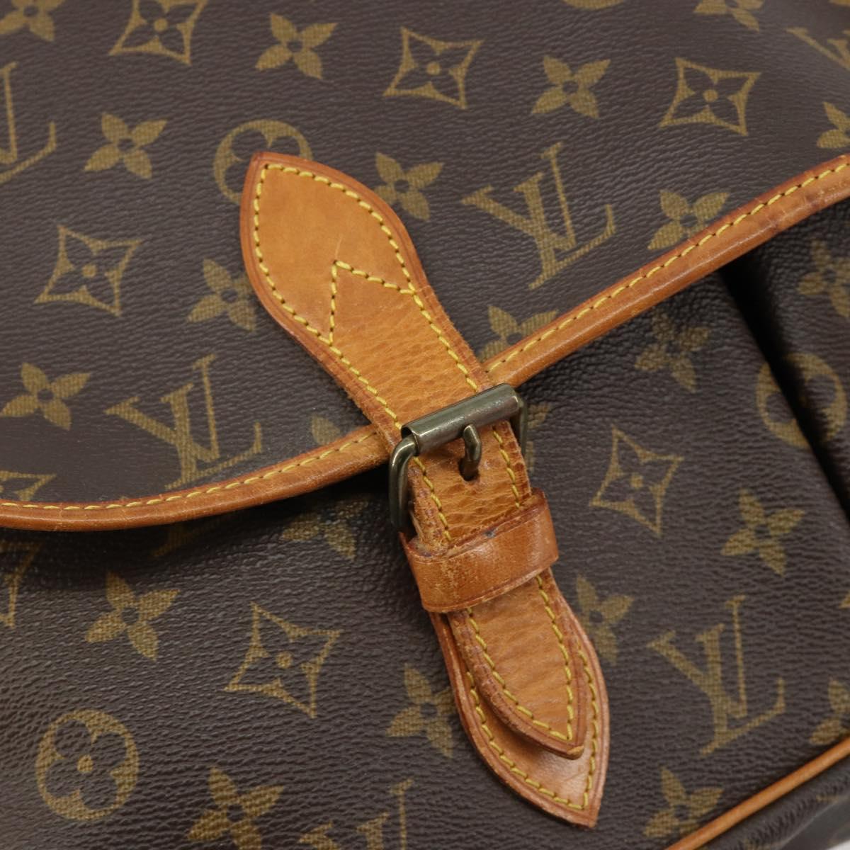 LOUIS VUITTON Monogram Gibeciere GM Shoulder Bag M42246 LV Auth bs35566