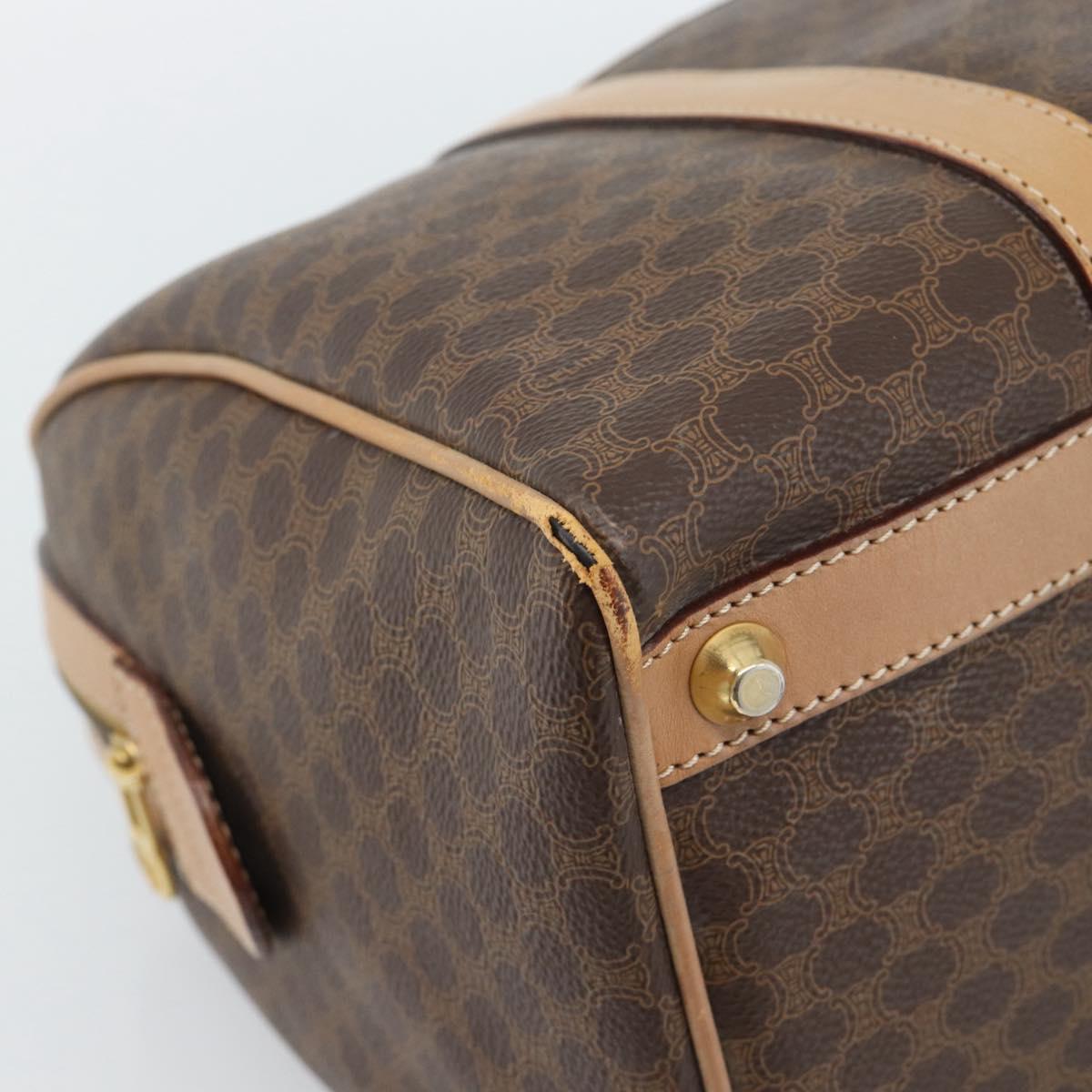 CELINE Macadam Canvas Hand Bag PVC Leather Brown Gold Auth bs35569A