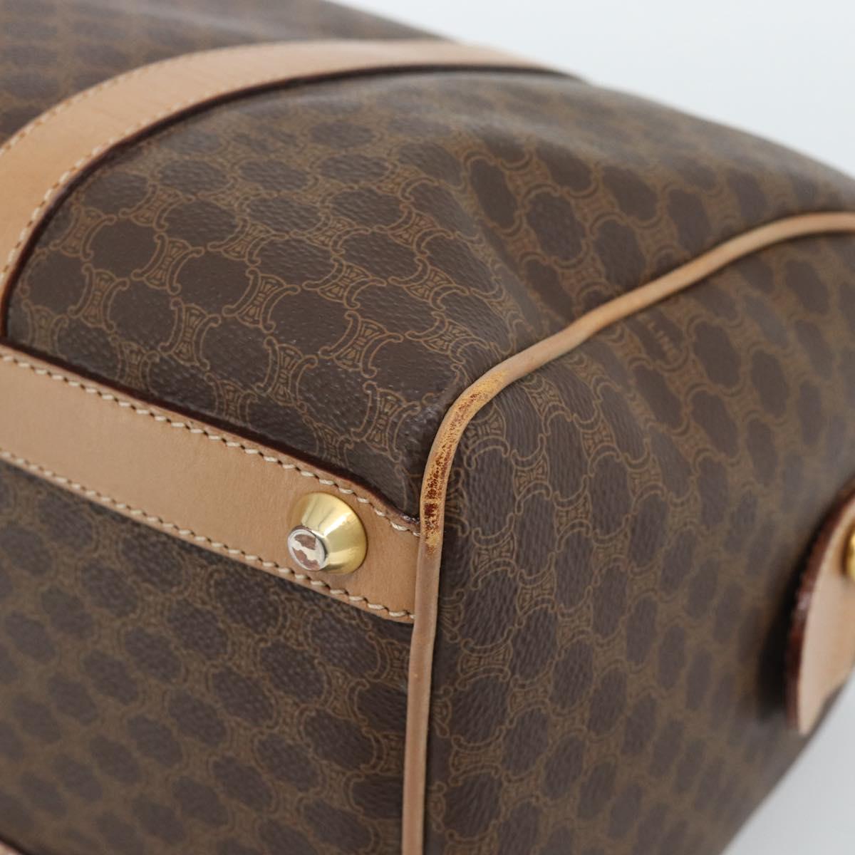 CELINE Macadam Canvas Hand Bag PVC Leather Brown Gold Auth bs35569A