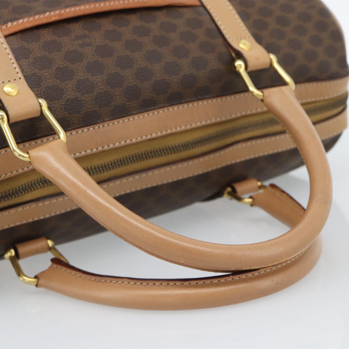 CELINE Macadam Canvas Hand Bag PVC Leather Brown Gold Auth bs35569A