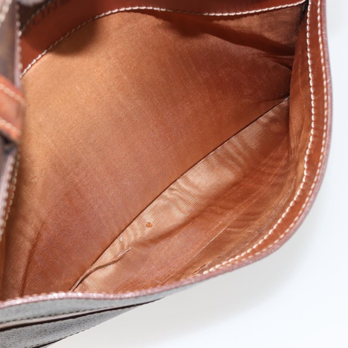 CELINE Macadam Canvas Hand Bag PVC Leather Brown Gold Auth bs35570