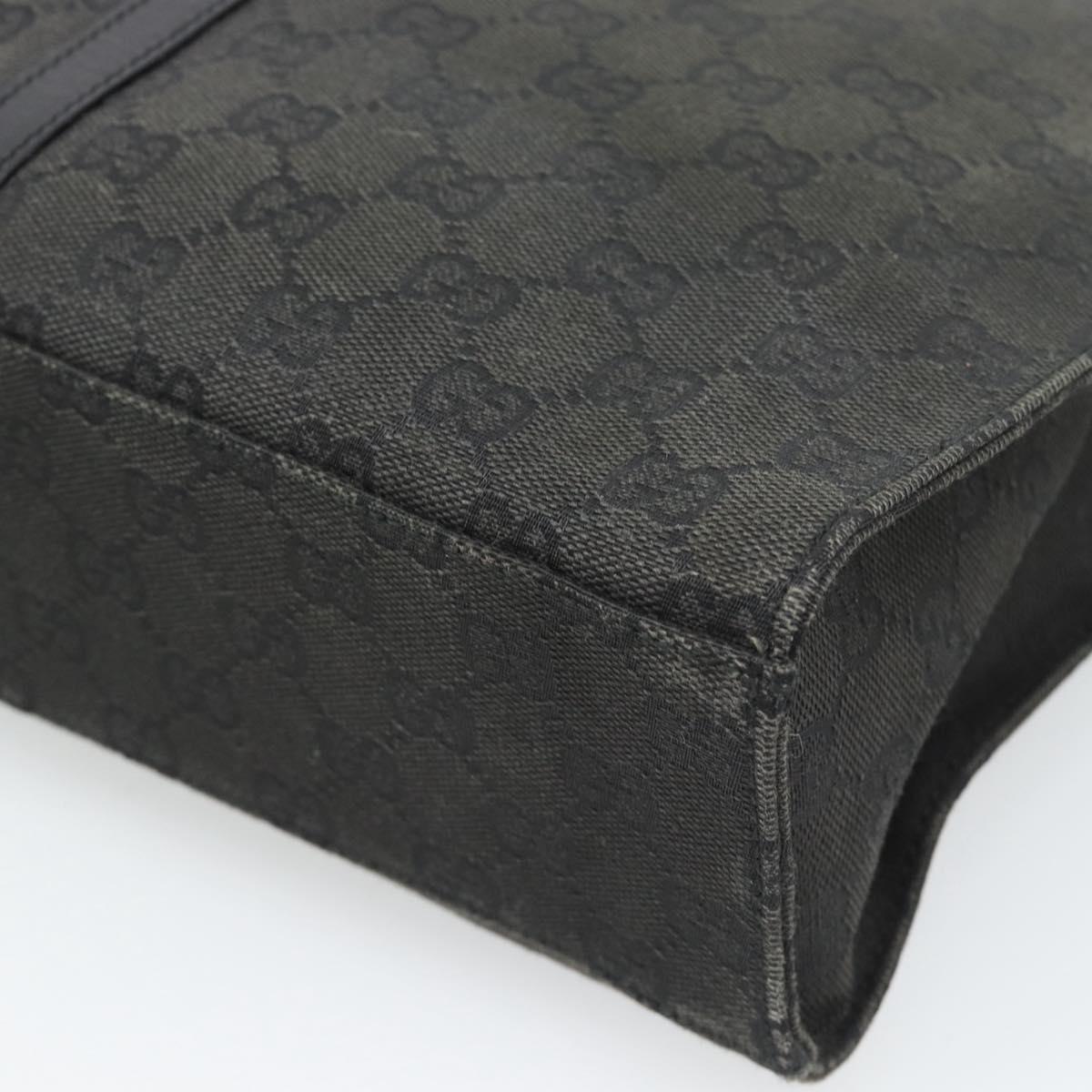 GUCCI GG Canvas Jackie Shoulder Bag Black Silver 001 3355 Auth bs35573