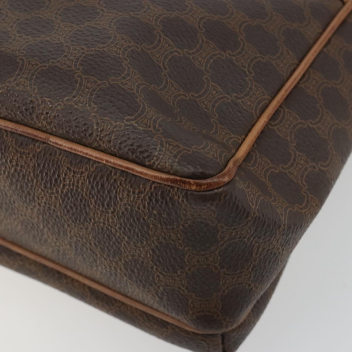 CELINE Macadam Canvas Shoulder Bag PVC Leather Brown Gold Auth bs35574