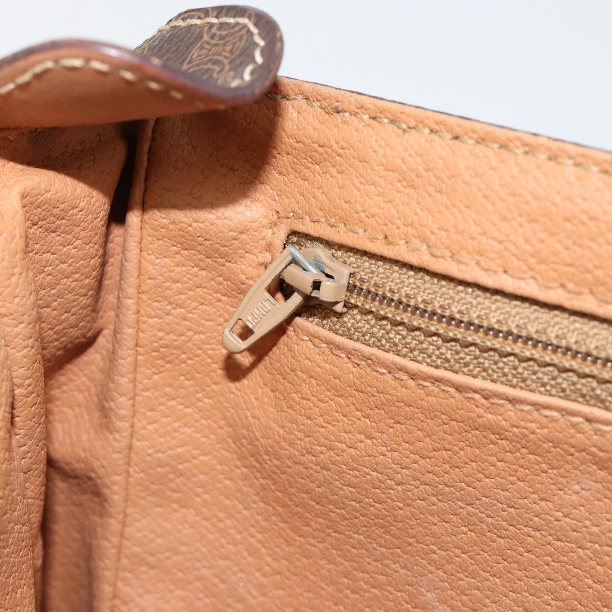 CELINE Macadam Canvas Shoulder Bag PVC Leather Brown Gold Auth bs35574