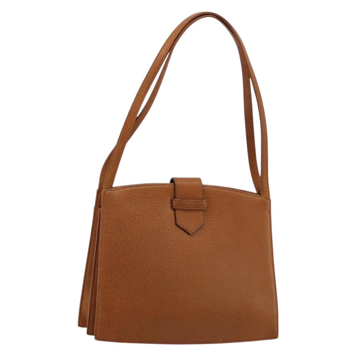 SAINT LAURENT Tote Bag Leather Brown Auth bs35578
