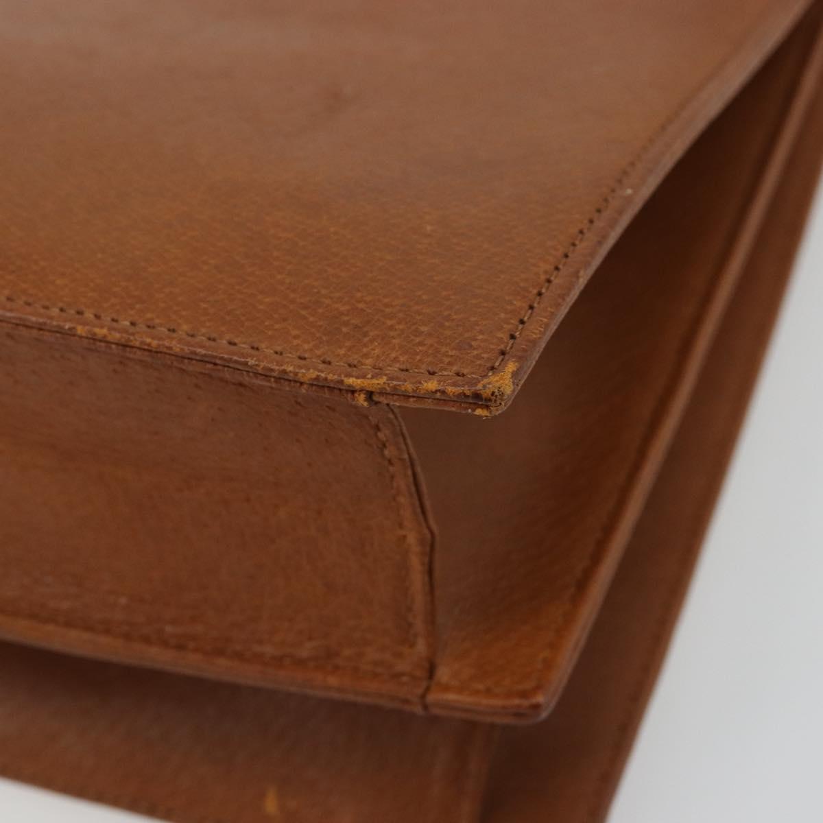 SAINT LAURENT Tote Bag Leather Brown Auth bs35578