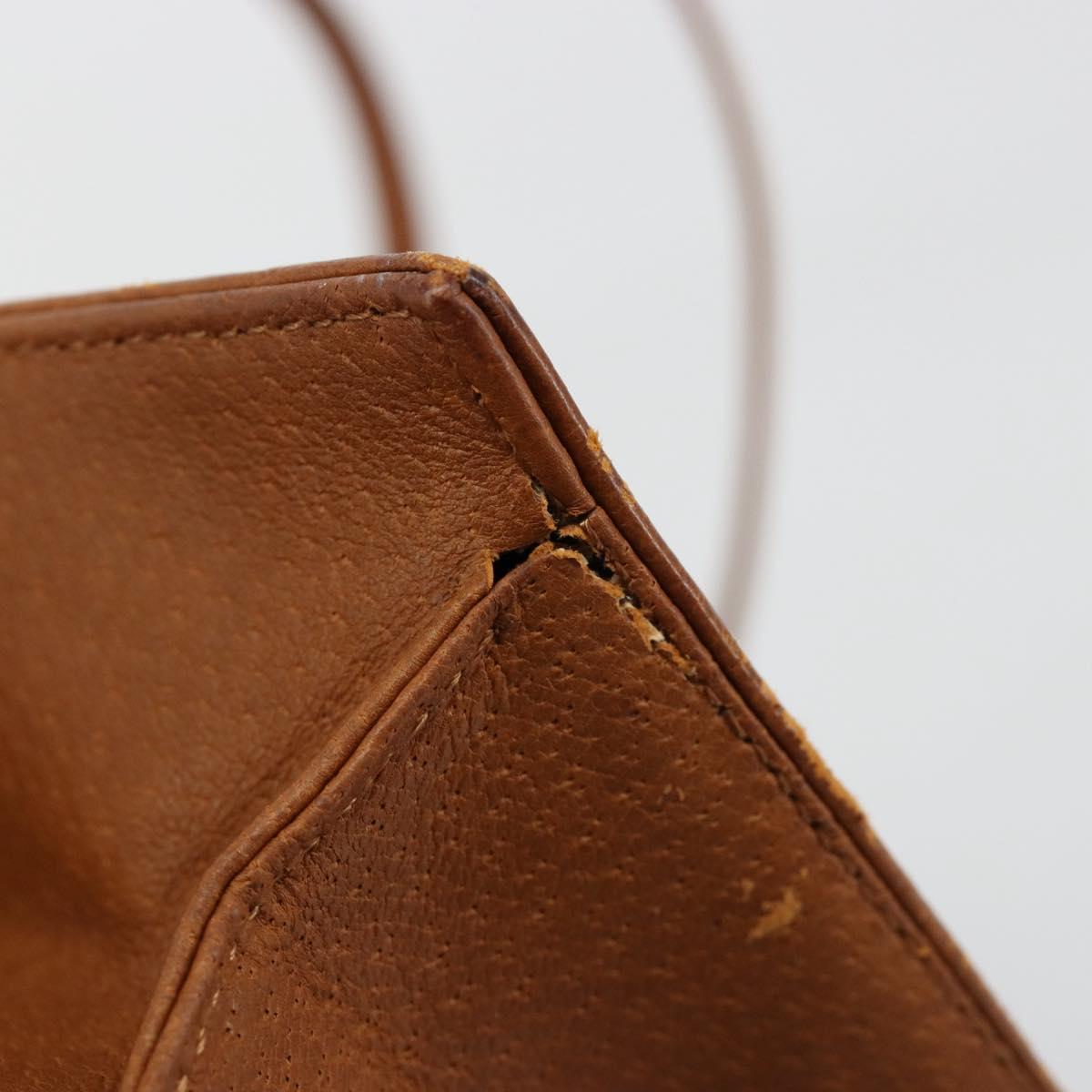 SAINT LAURENT Tote Bag Leather Brown Auth bs35578