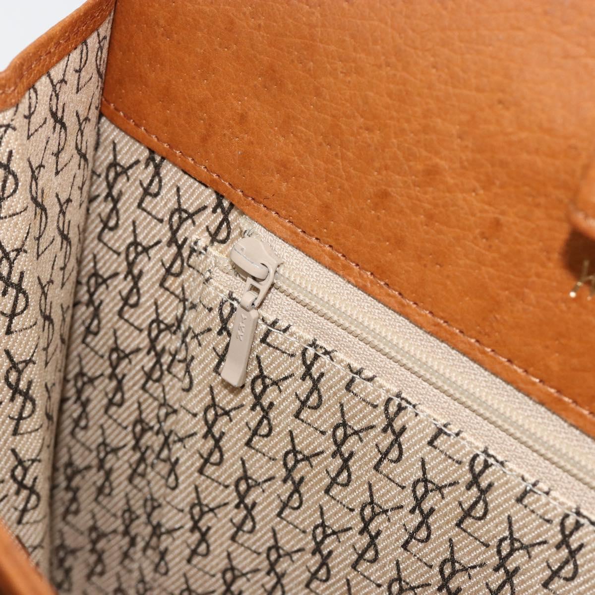SAINT LAURENT Tote Bag Leather Brown Auth bs35578