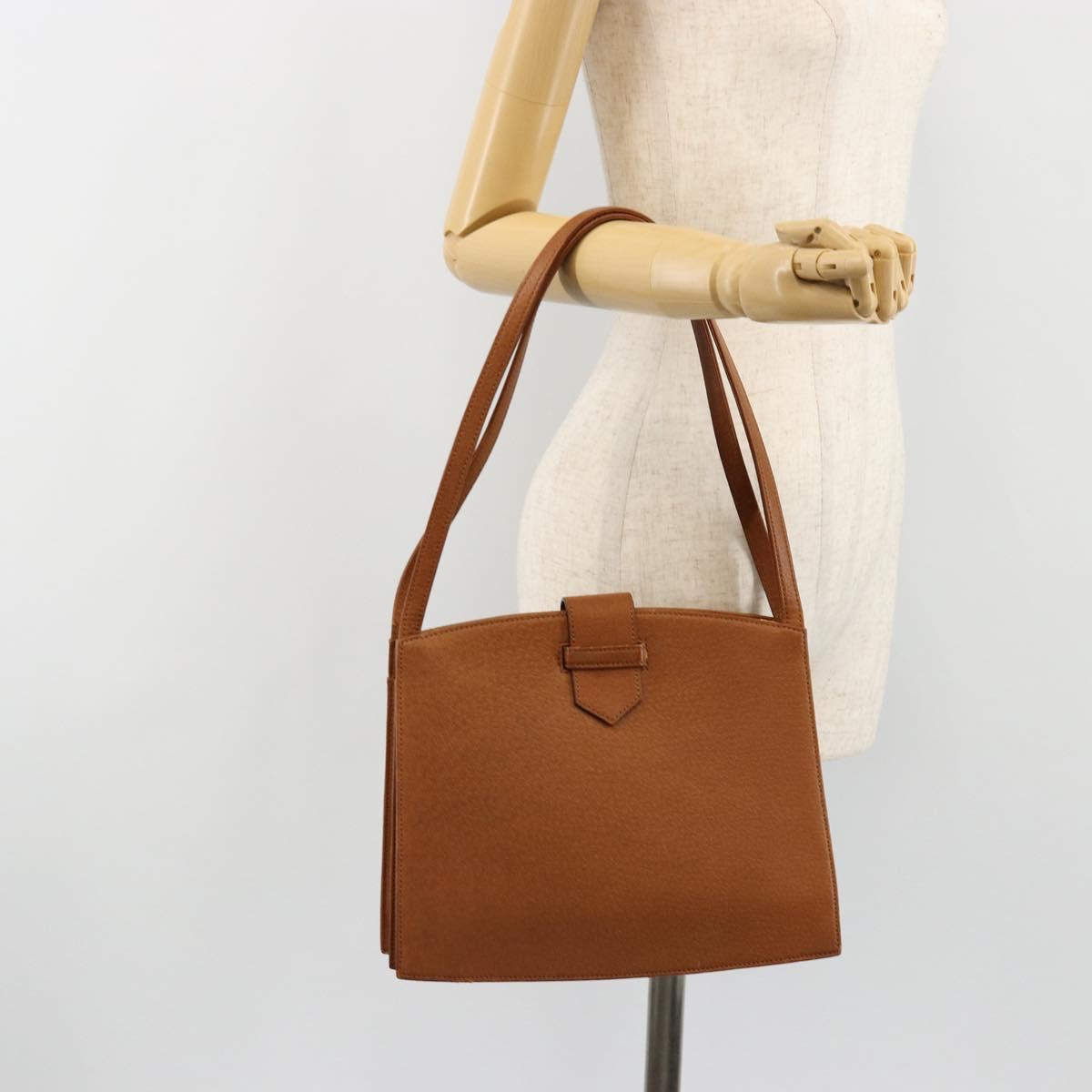 SAINT LAURENT Tote Bag Leather Brown Auth bs35578