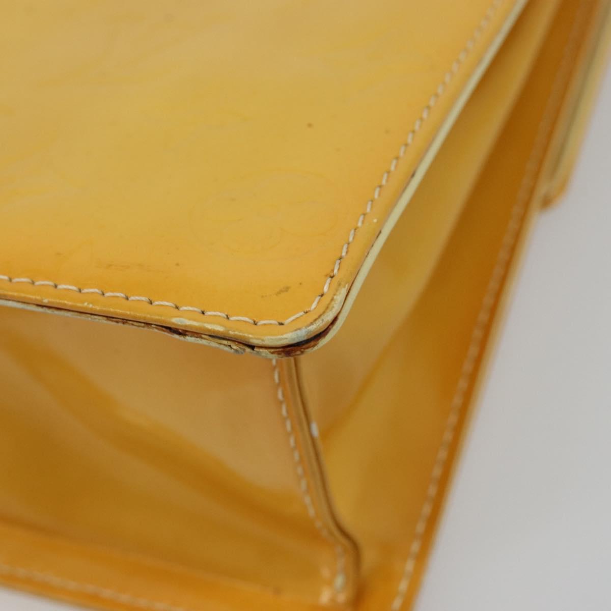 LOUIS VUITTON Monogram Vernis Spring Street Bag Lime Yellow M91068 Auth bs35579