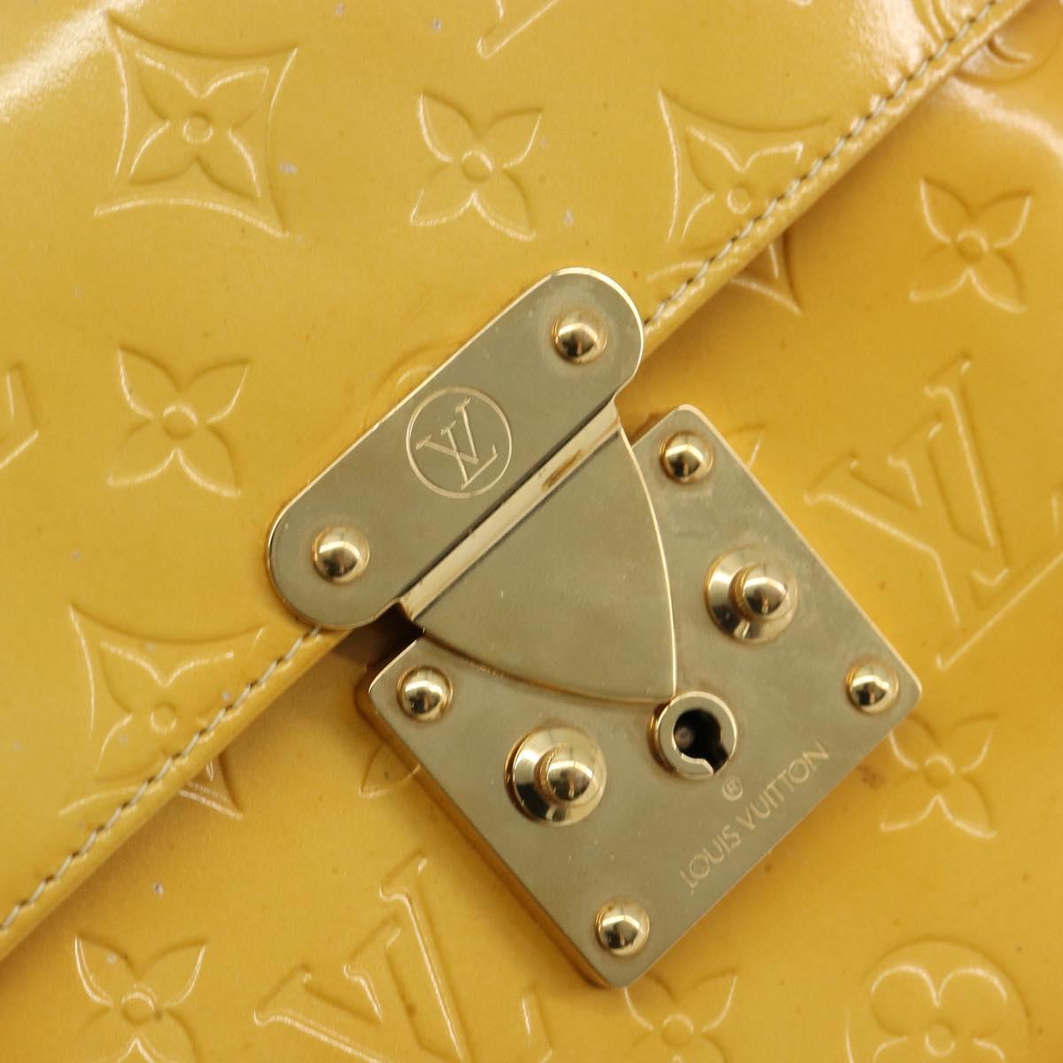 LOUIS VUITTON Monogram Vernis Spring Street Bag Lime Yellow M91068 Auth bs35579