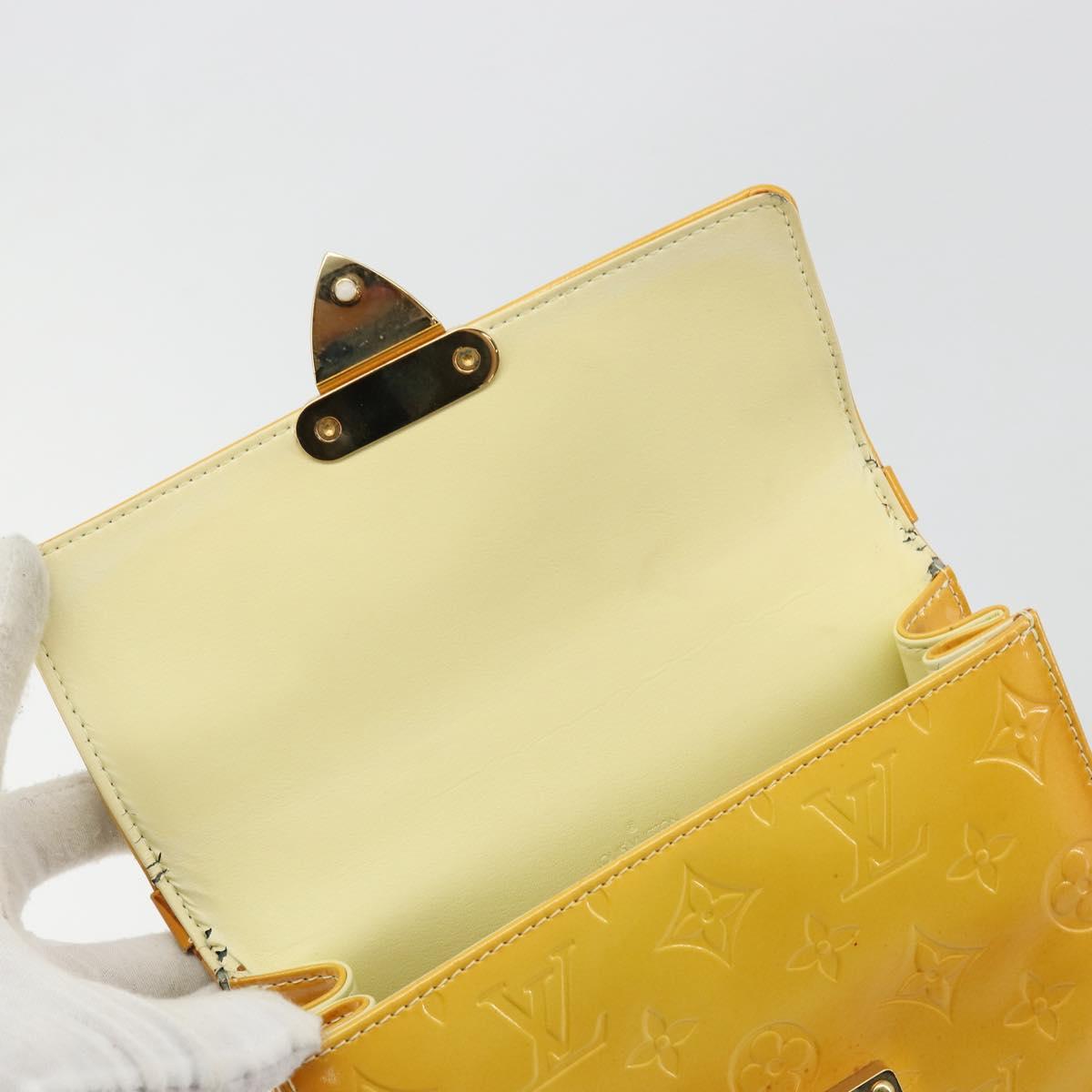 LOUIS VUITTON Monogram Vernis Spring Street Bag Lime Yellow M91068 Auth bs35579