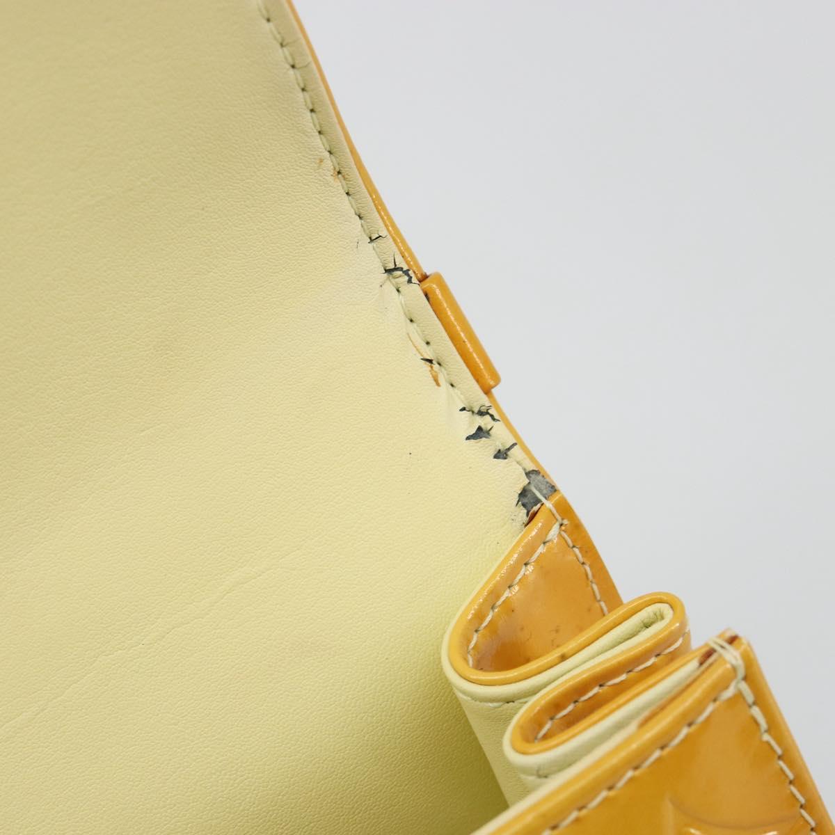 LOUIS VUITTON Monogram Vernis Spring Street Bag Lime Yellow M91068 Auth bs35579