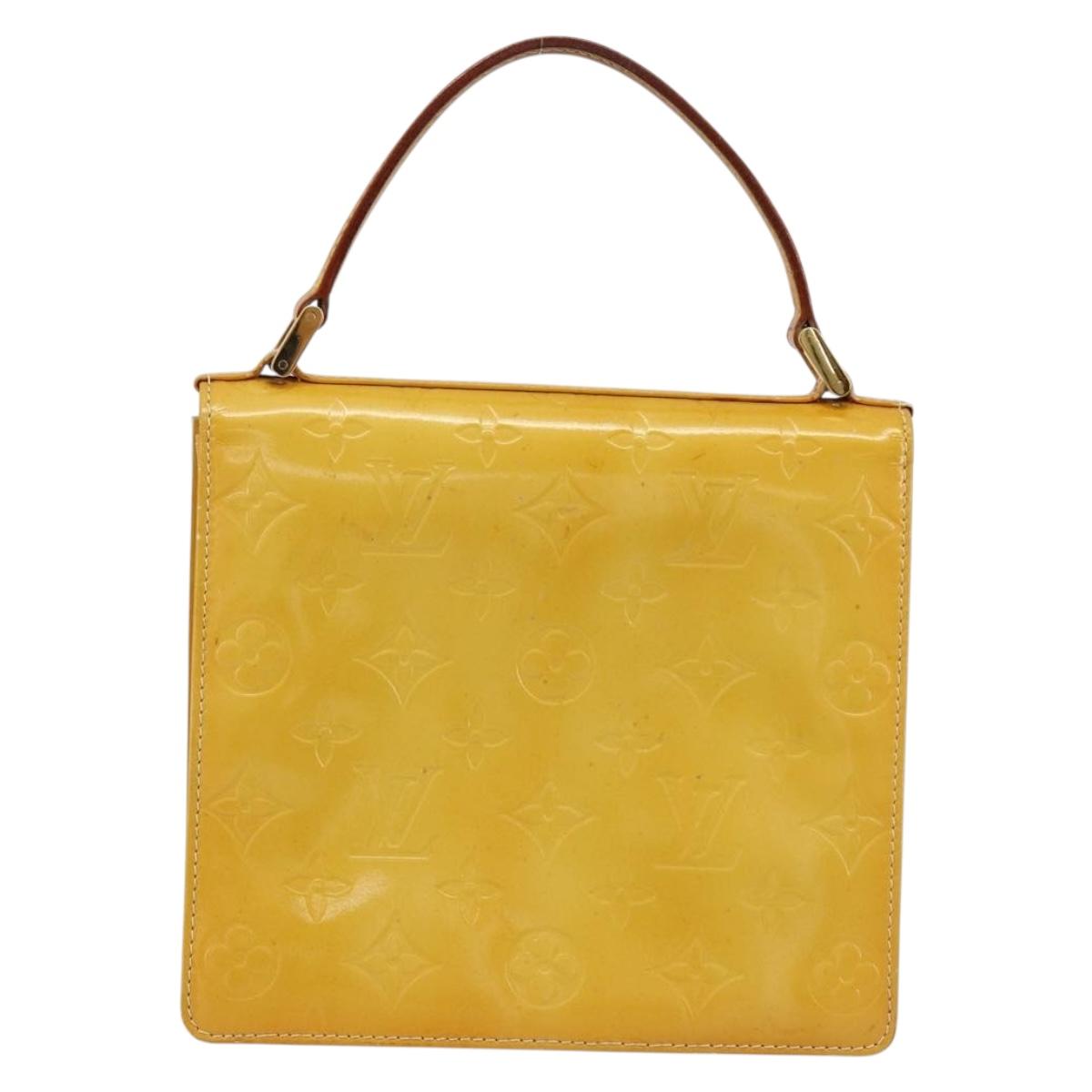 LOUIS VUITTON Monogram Vernis Spring Street Bag Lime Yellow M91068 Auth bs35579