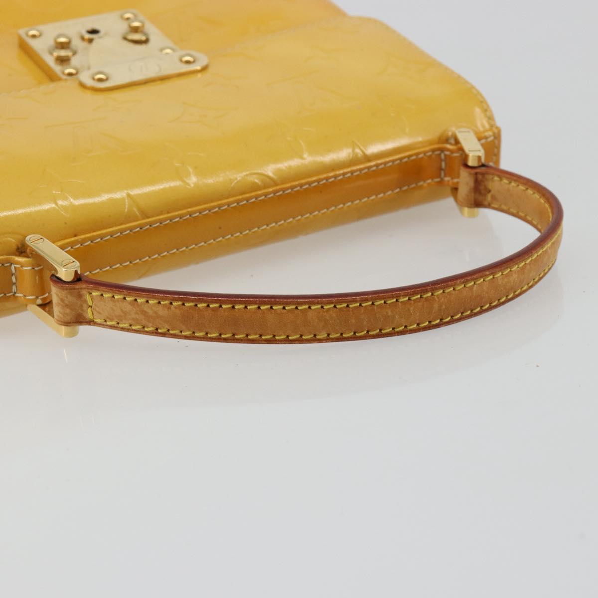 LOUIS VUITTON Monogram Vernis Spring Street Bag Lime Yellow M91068 Auth bs35579