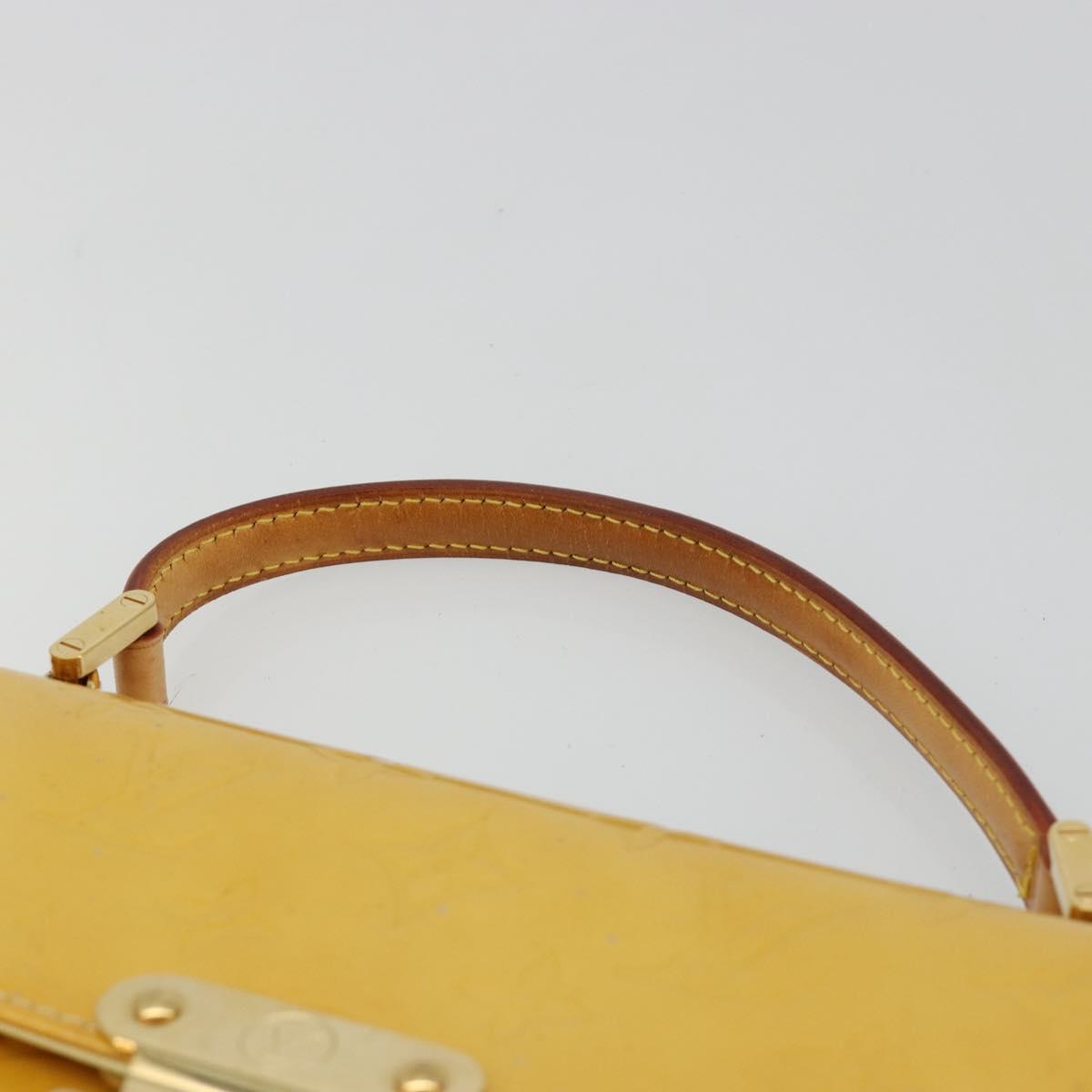 LOUIS VUITTON Monogram Vernis Spring Street Bag Lime Yellow M91068 Auth bs35579