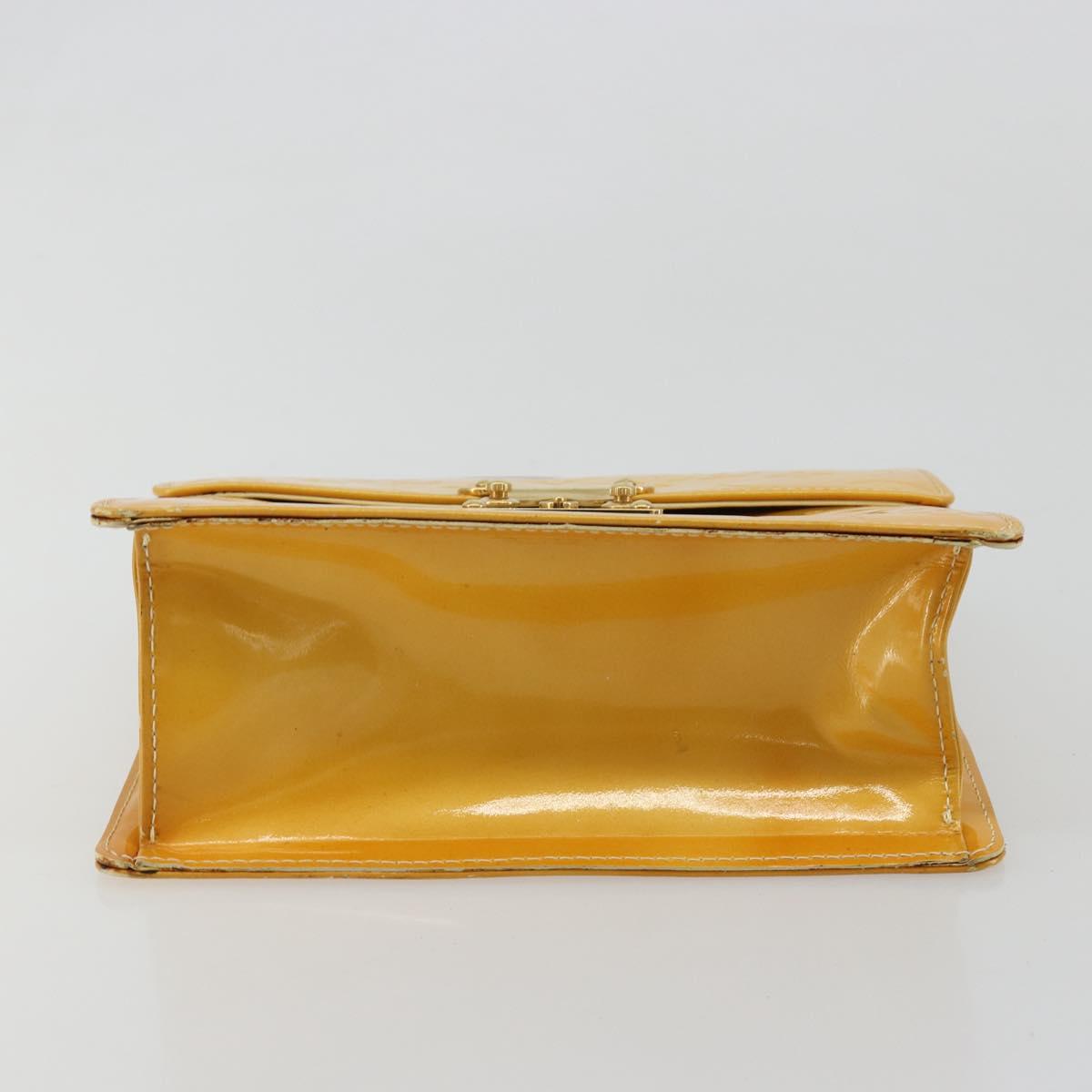 LOUIS VUITTON Monogram Vernis Spring Street Bag Lime Yellow M91068 Auth bs35579