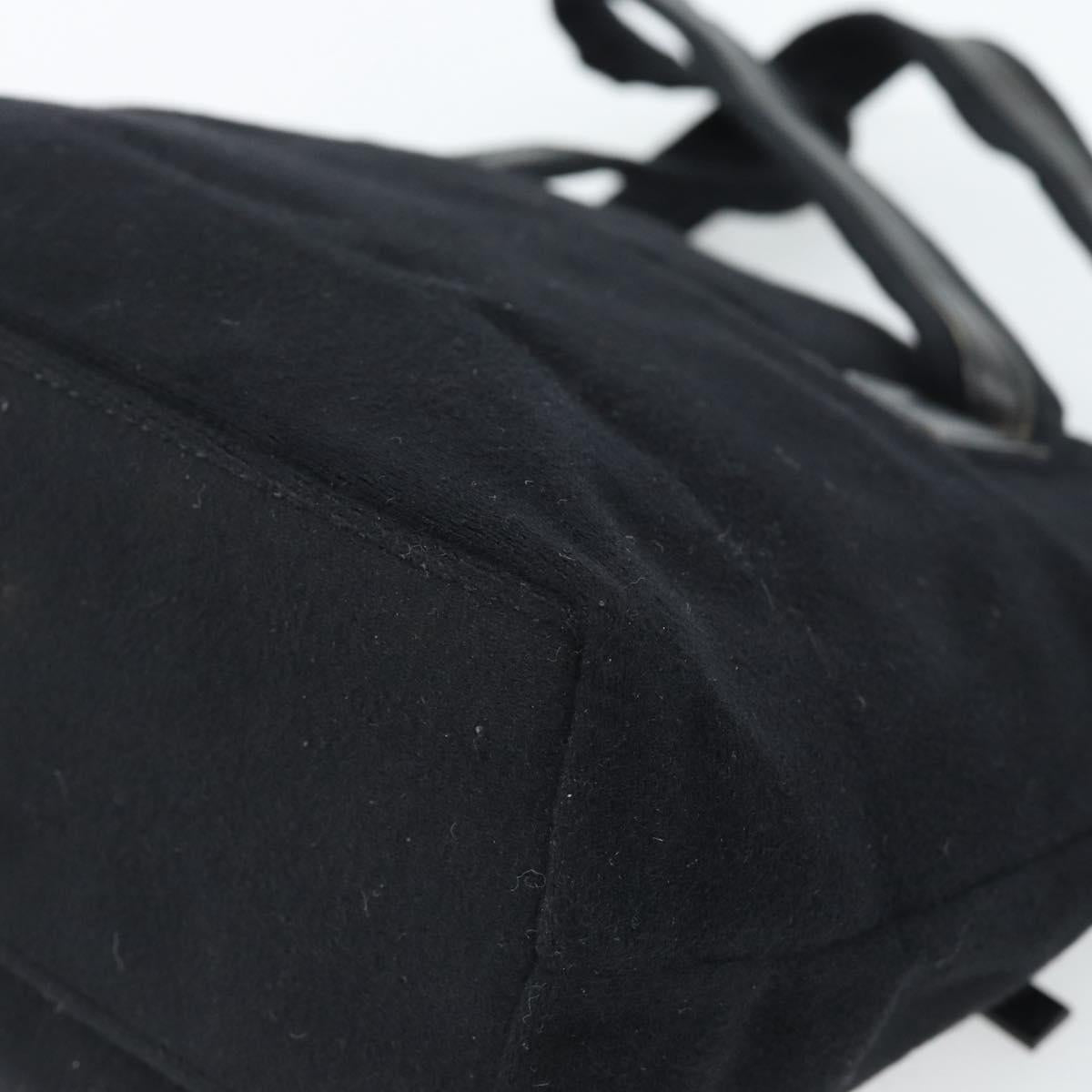 GUCCI Hand Bag Cotton Black Silver 002 8079 Auth bs35582