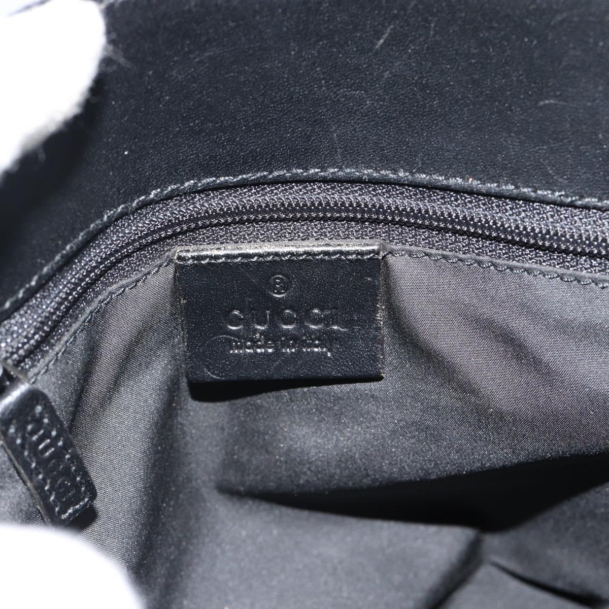 GUCCI Hand Bag Cotton Black Silver 002 8079 Auth bs35582