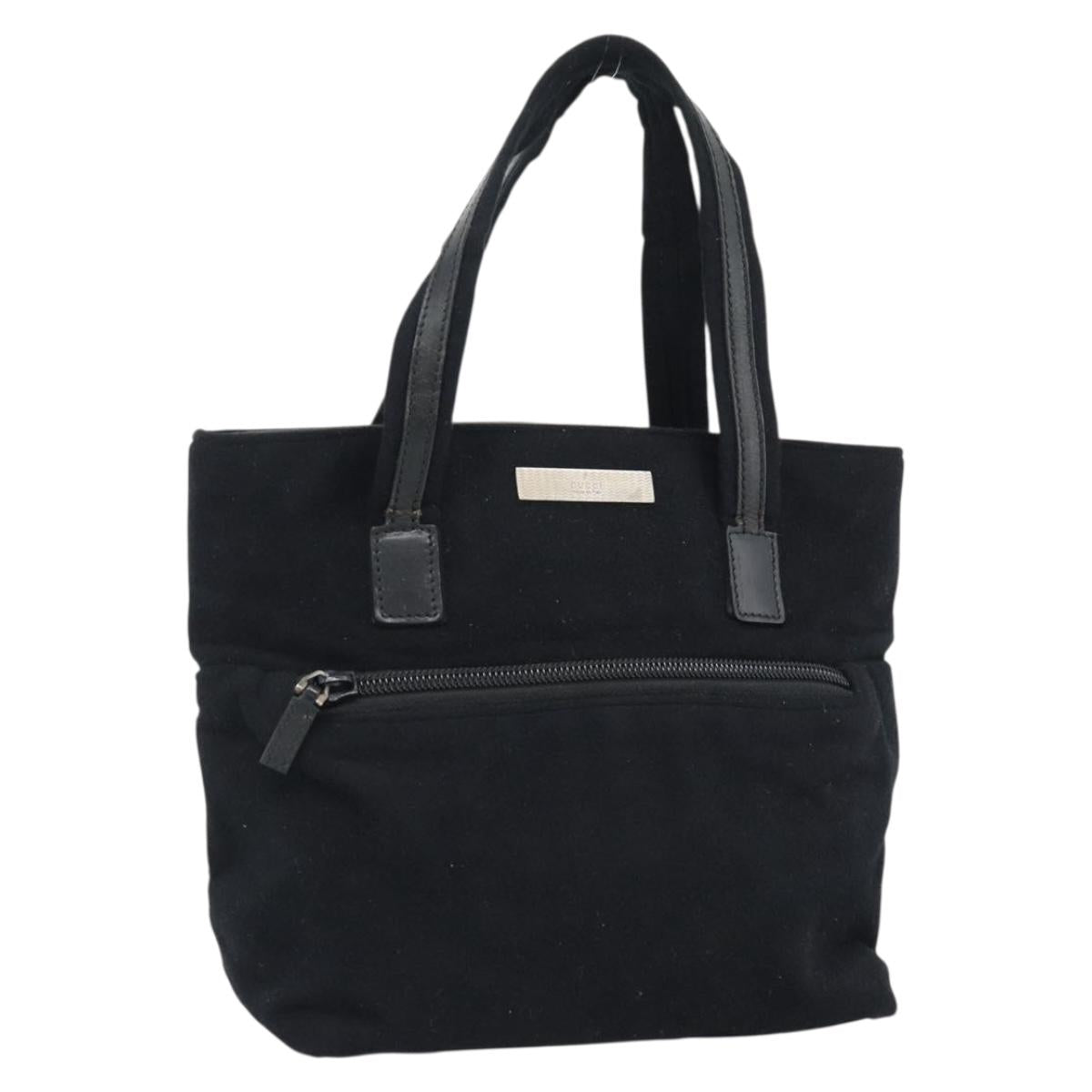 GUCCI Hand Bag Cotton Black Silver 002 8079 Auth bs35582