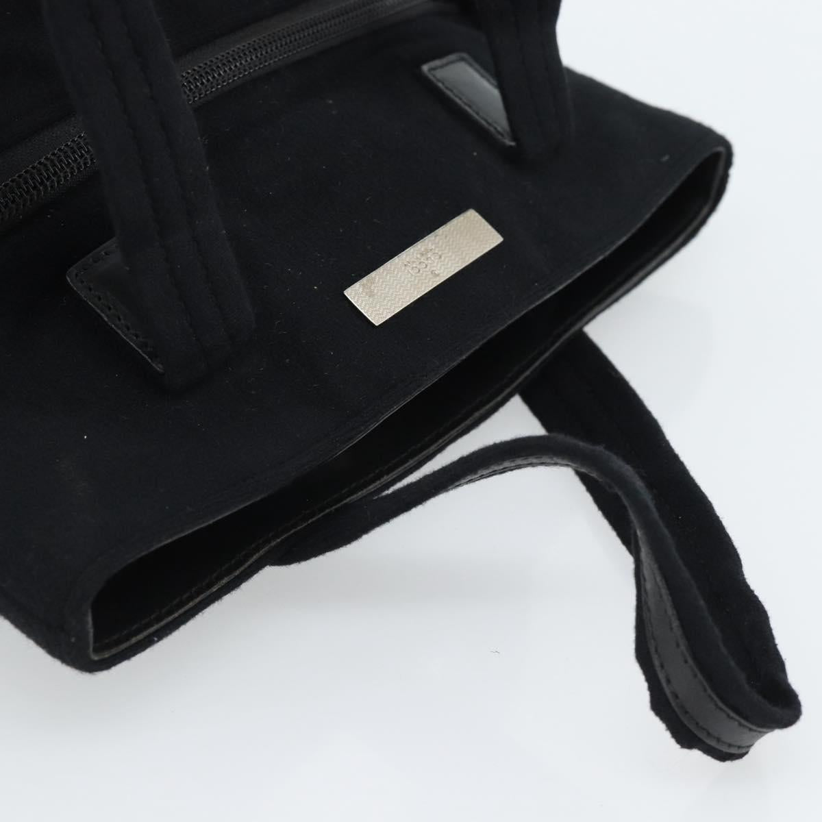 GUCCI Hand Bag Cotton Black Silver 002 8079 Auth bs35582