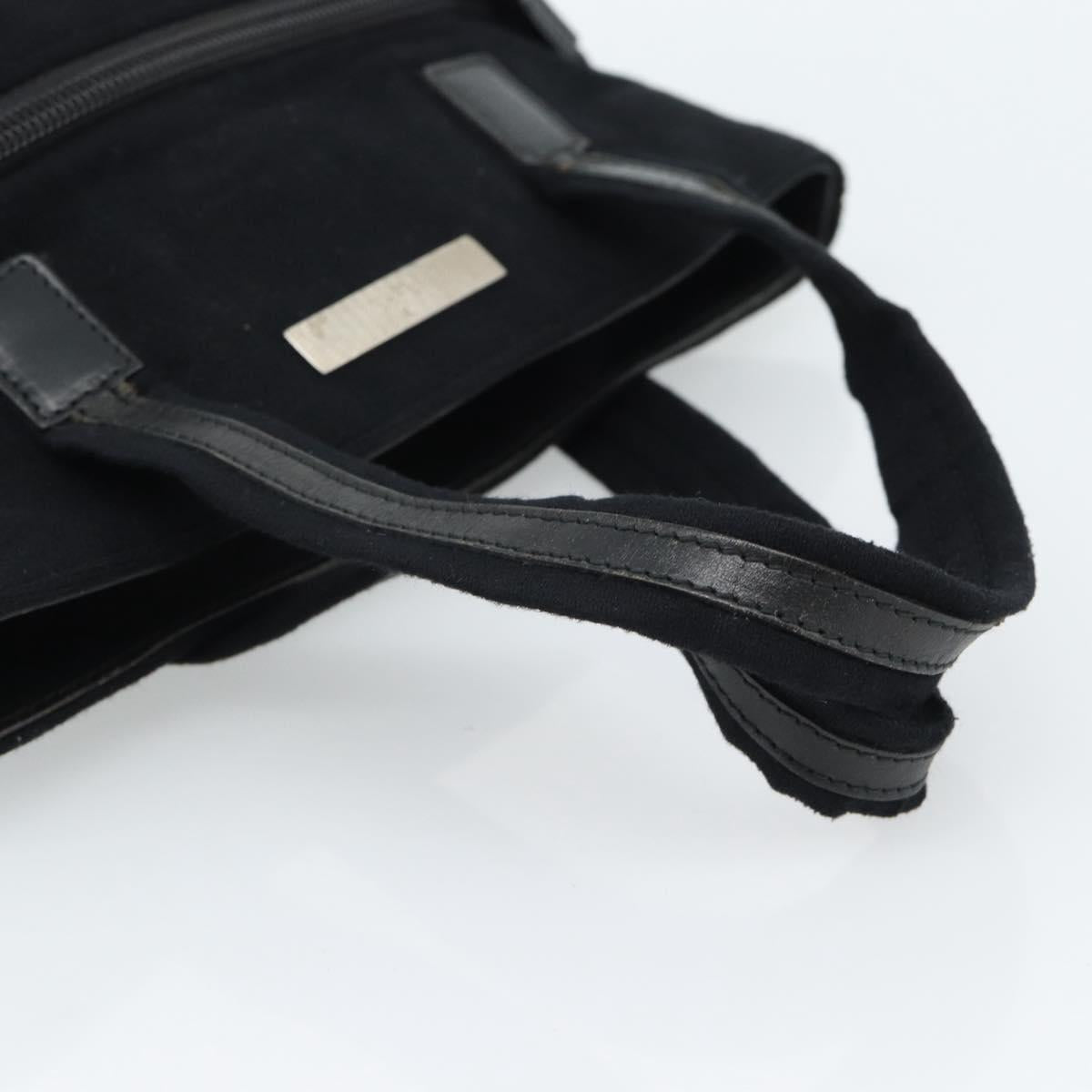 GUCCI Hand Bag Cotton Black Silver 002 8079 Auth bs35582