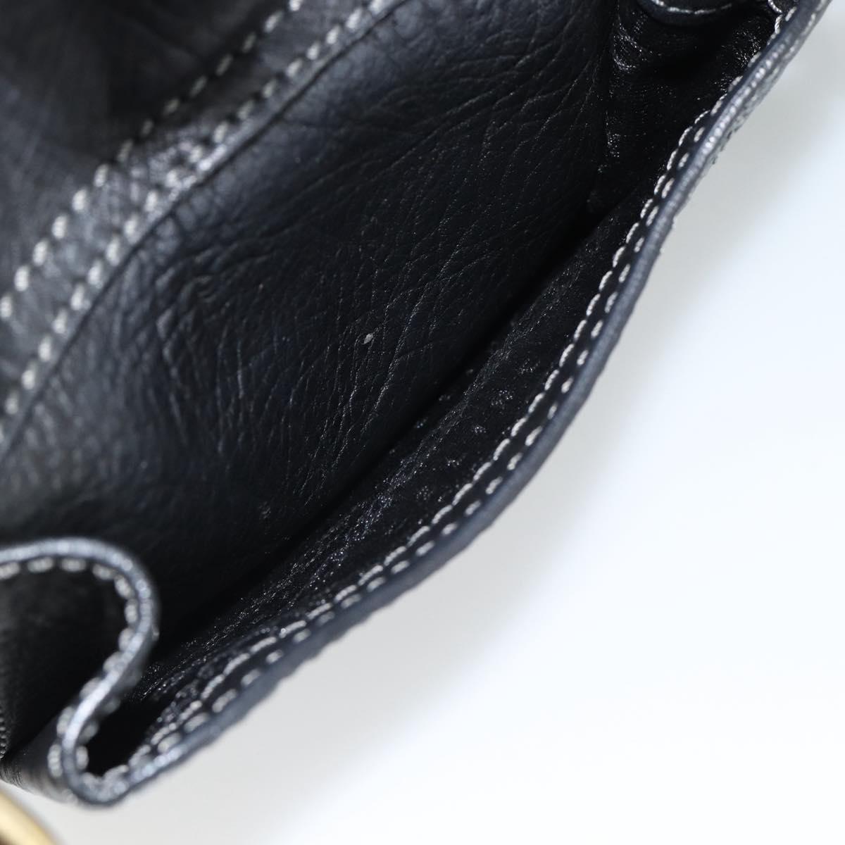 CELINE Hand Bag Leather Black Gold Auth bs35584A