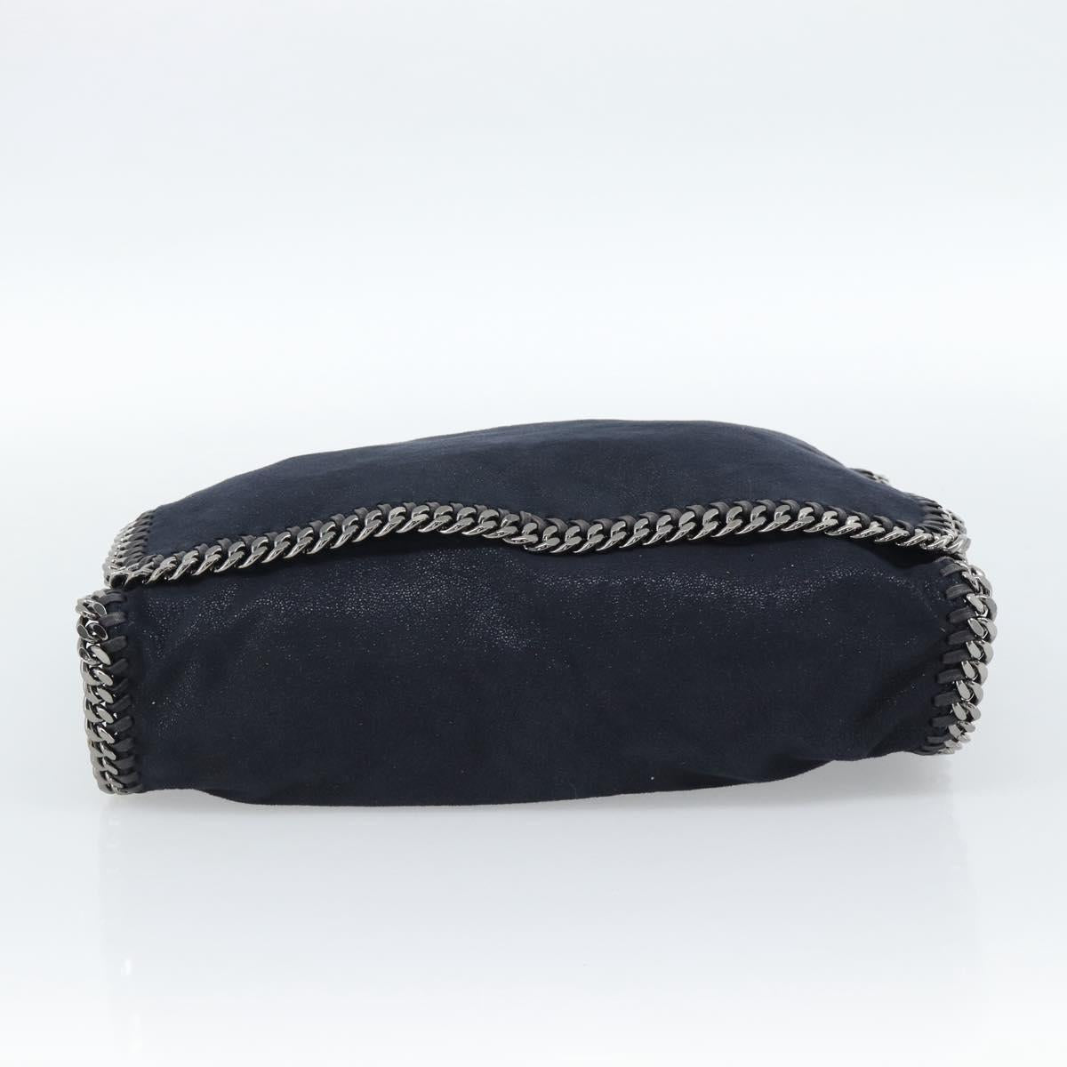 Stella MacCartney Chain Falabella Shoulder Bag Suede Navy Silver Auth bs35585A