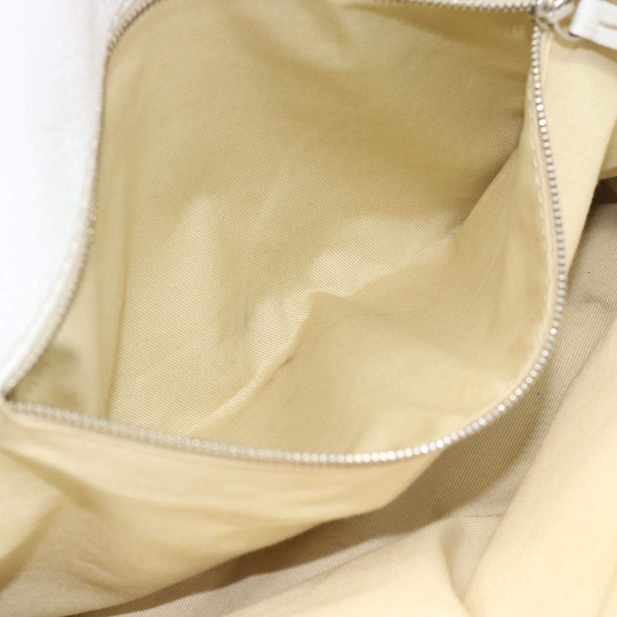 Chloe Paddington Tote Bag Leather White Gold Silver Auth bs35586A