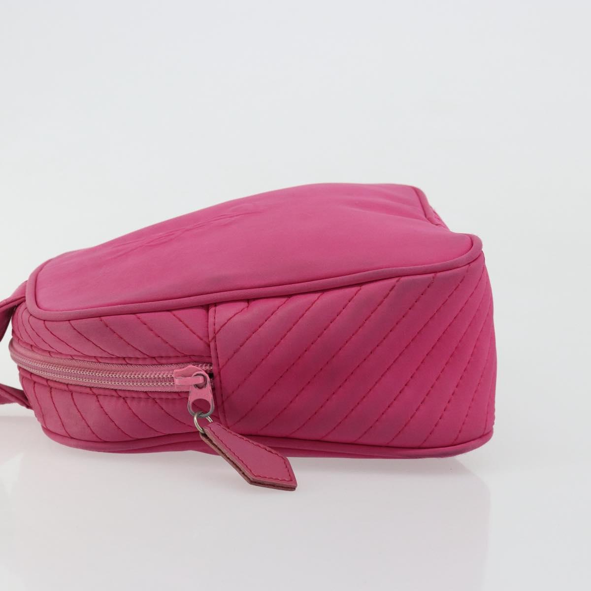 SAINT LAURENT Hand Bag Canvas Pink Gold Auth bs35590