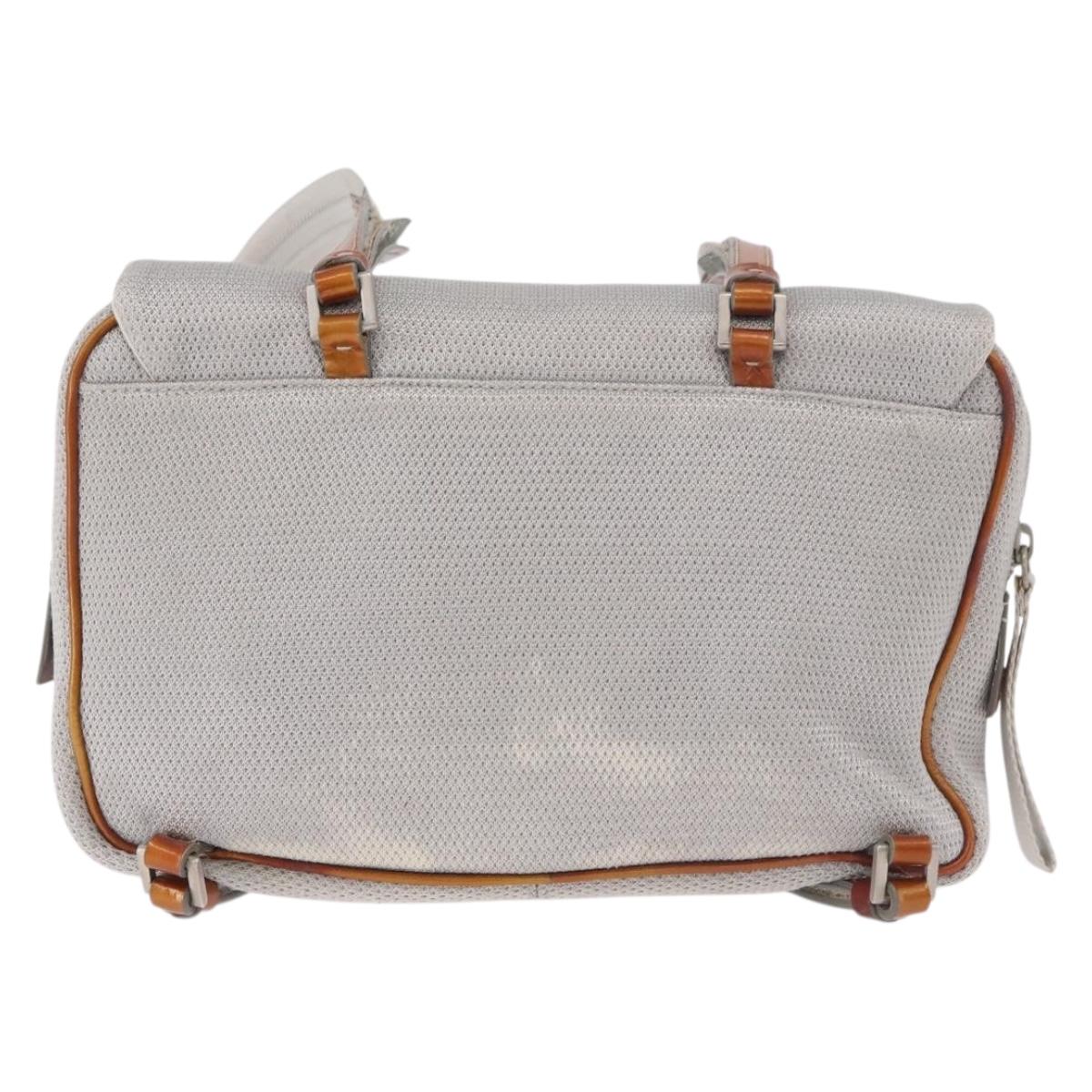 PRADA Sports Line Backpack Canvas Silver Auth bs35592