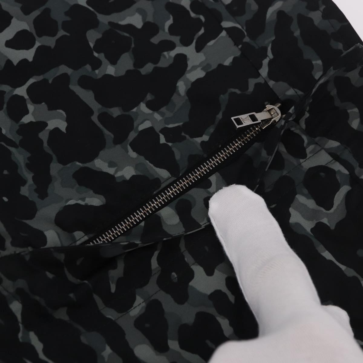 LOUIS VUITTON Shorts Pants Polyester Khaki Silver LV Auth bs35598V