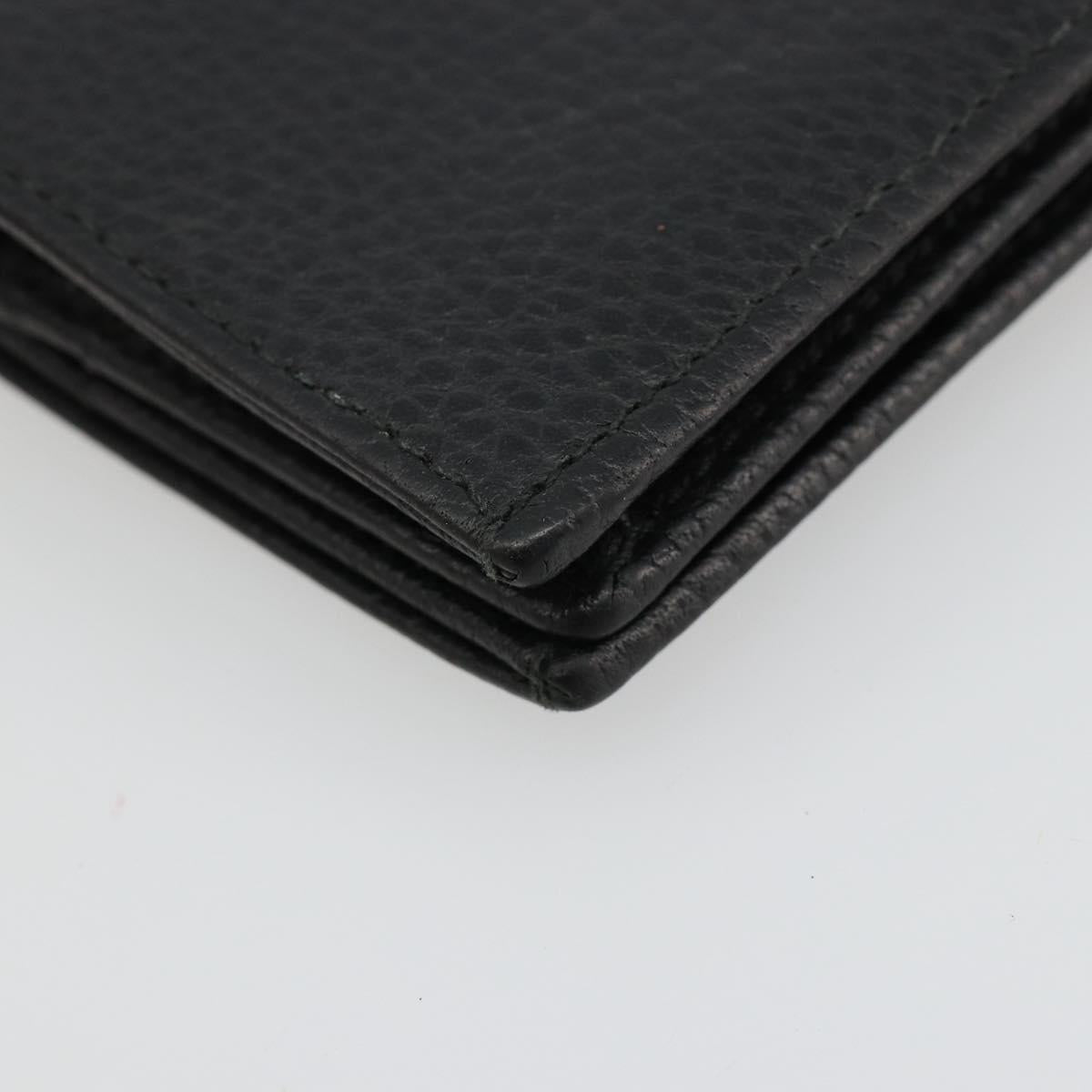 GUCCI GG Marmont Bifold Wallet Leather Black Gold 456126 Auth bs35602