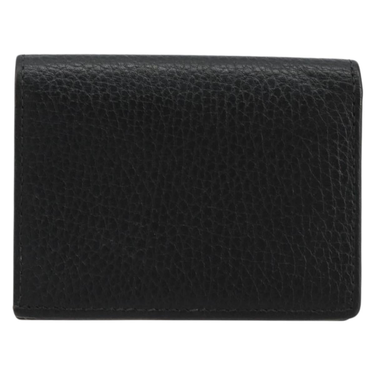 GUCCI GG Marmont Bifold Wallet Leather Black Gold 456126 Auth bs35602