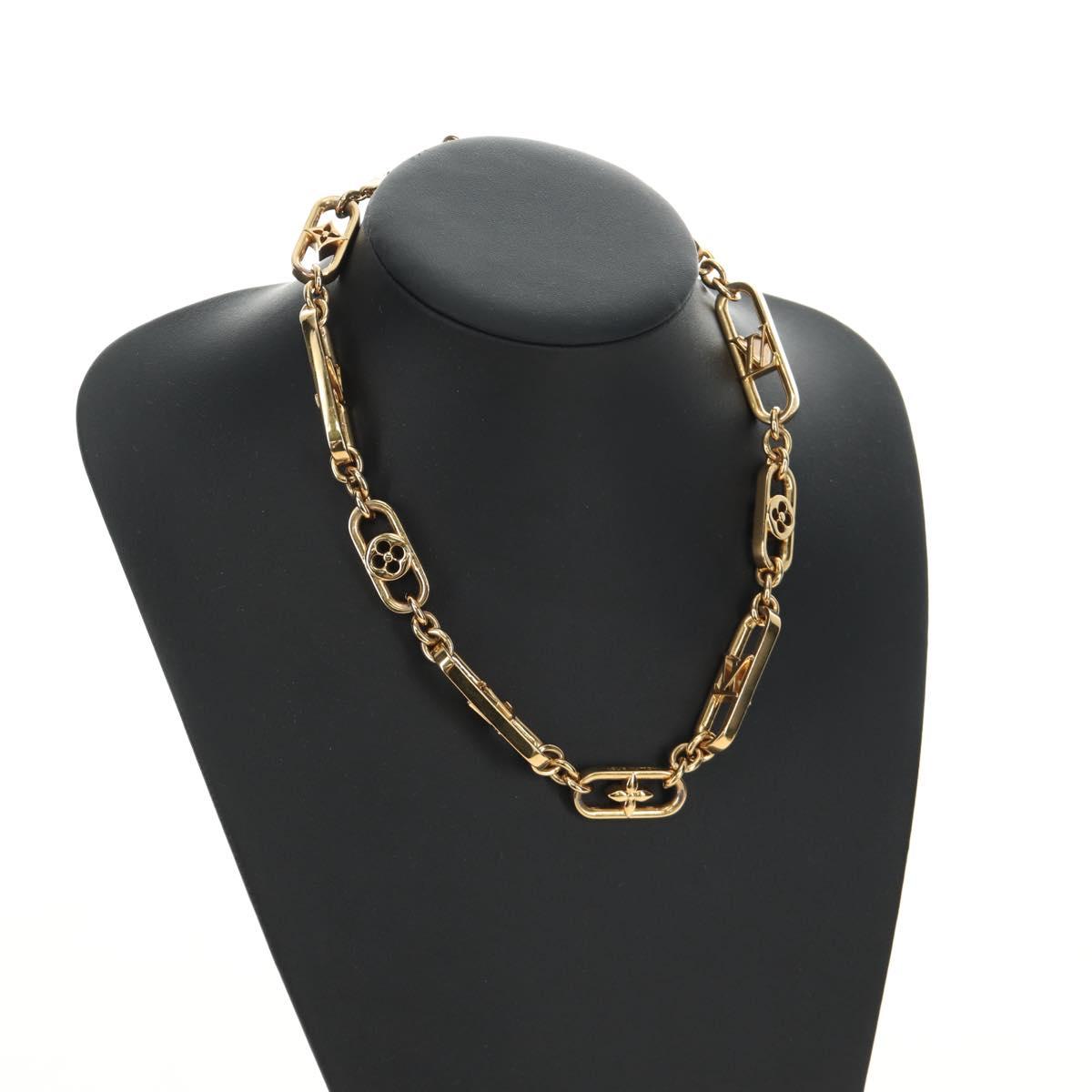 LOUIS VUITTON My LV Chain GM Necklace metal Gold Tone M01123 LV Auth bs35604M