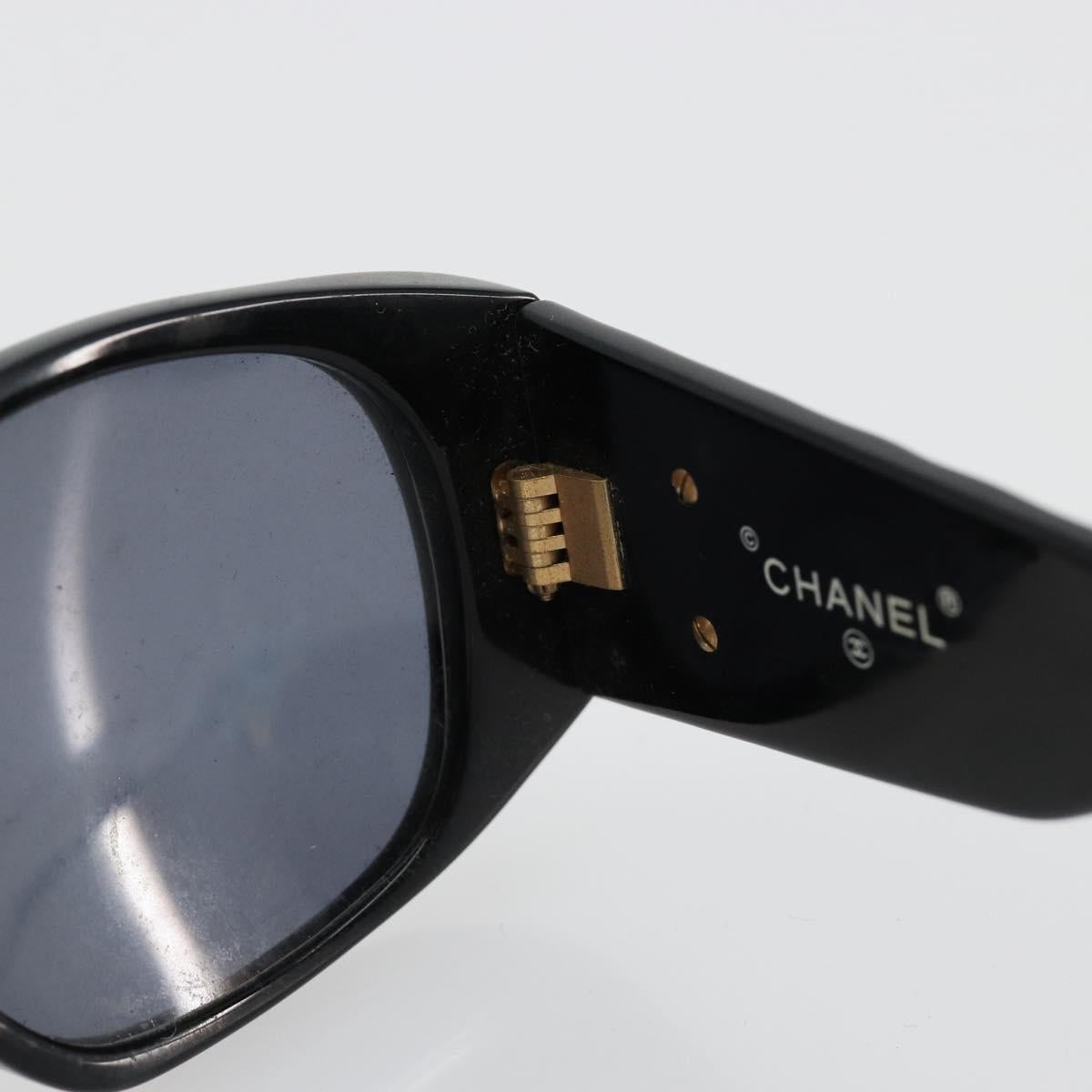CHANEL Sunglasses plastic Black CC Auth bs35605