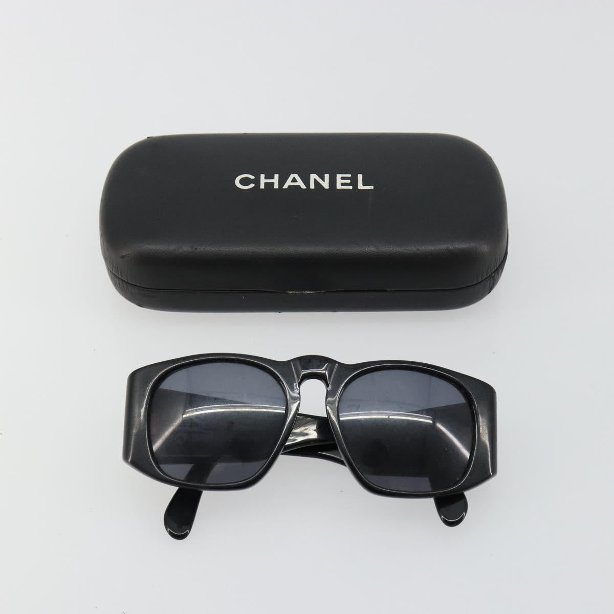 CHANEL Sunglasses plastic Black CC Auth bs35605