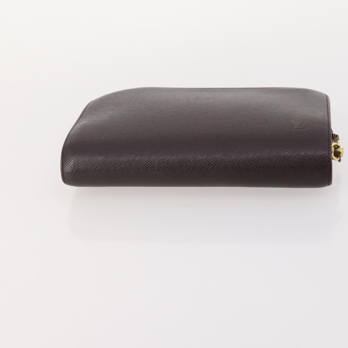 LOUIS VUITTON Taiga Baikal Clutch Bag 2 Set Acajou M30186 LV Auth bs35607