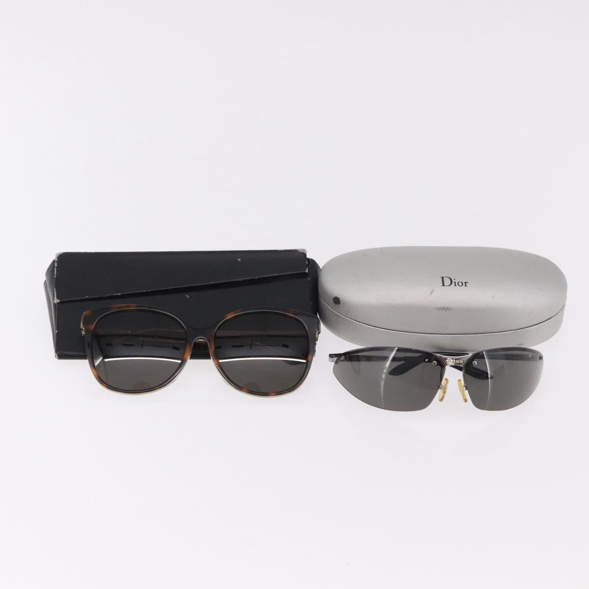 Christian Dior Sunglasses plastic 2 Set Black Brown Auth bs35615