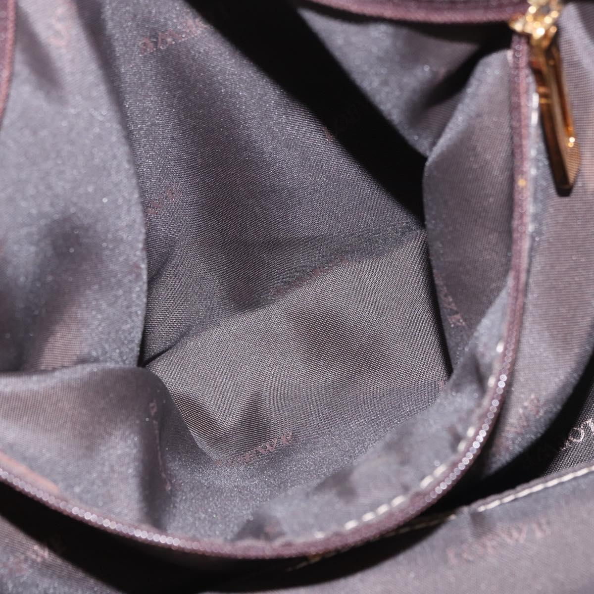 LOEWE Anagram Amazonas Hand Bag Leather Beige Gold Auth bs35616