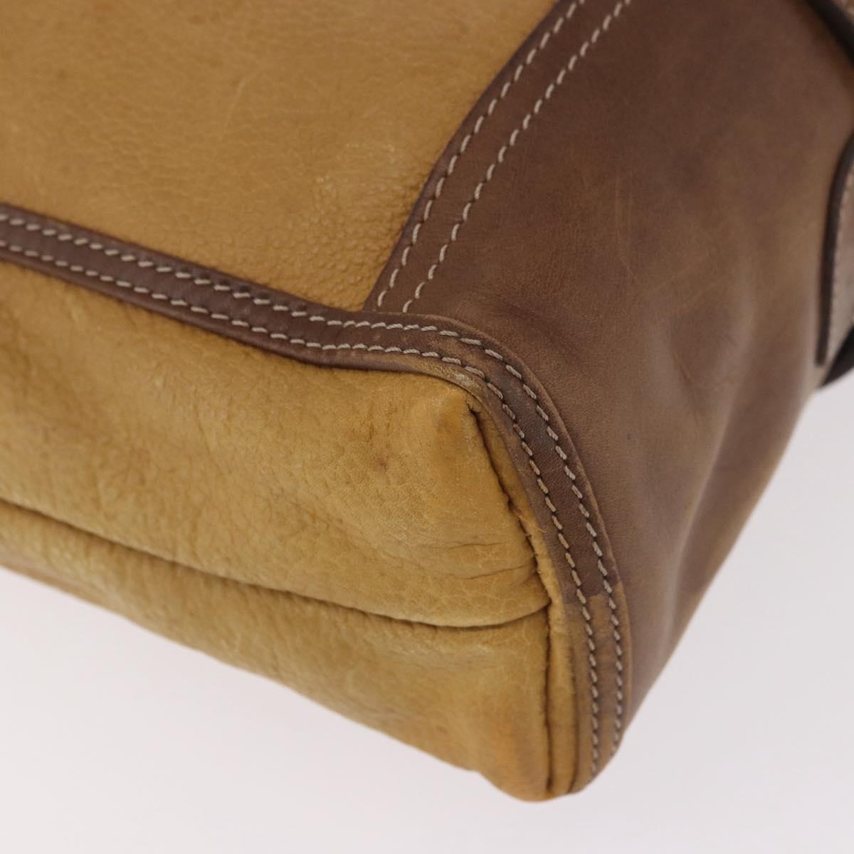 LOEWE Anagram Tote Bag Canvas Beige Gold Auth bs35617