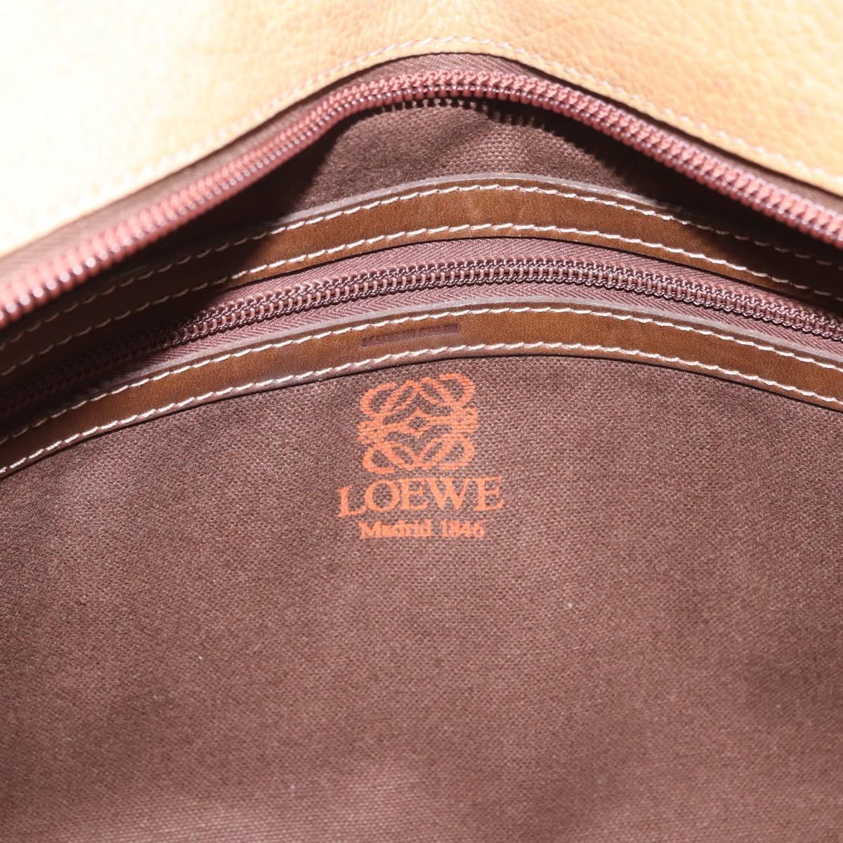 LOEWE Anagram Tote Bag Canvas Beige Gold Auth bs35617