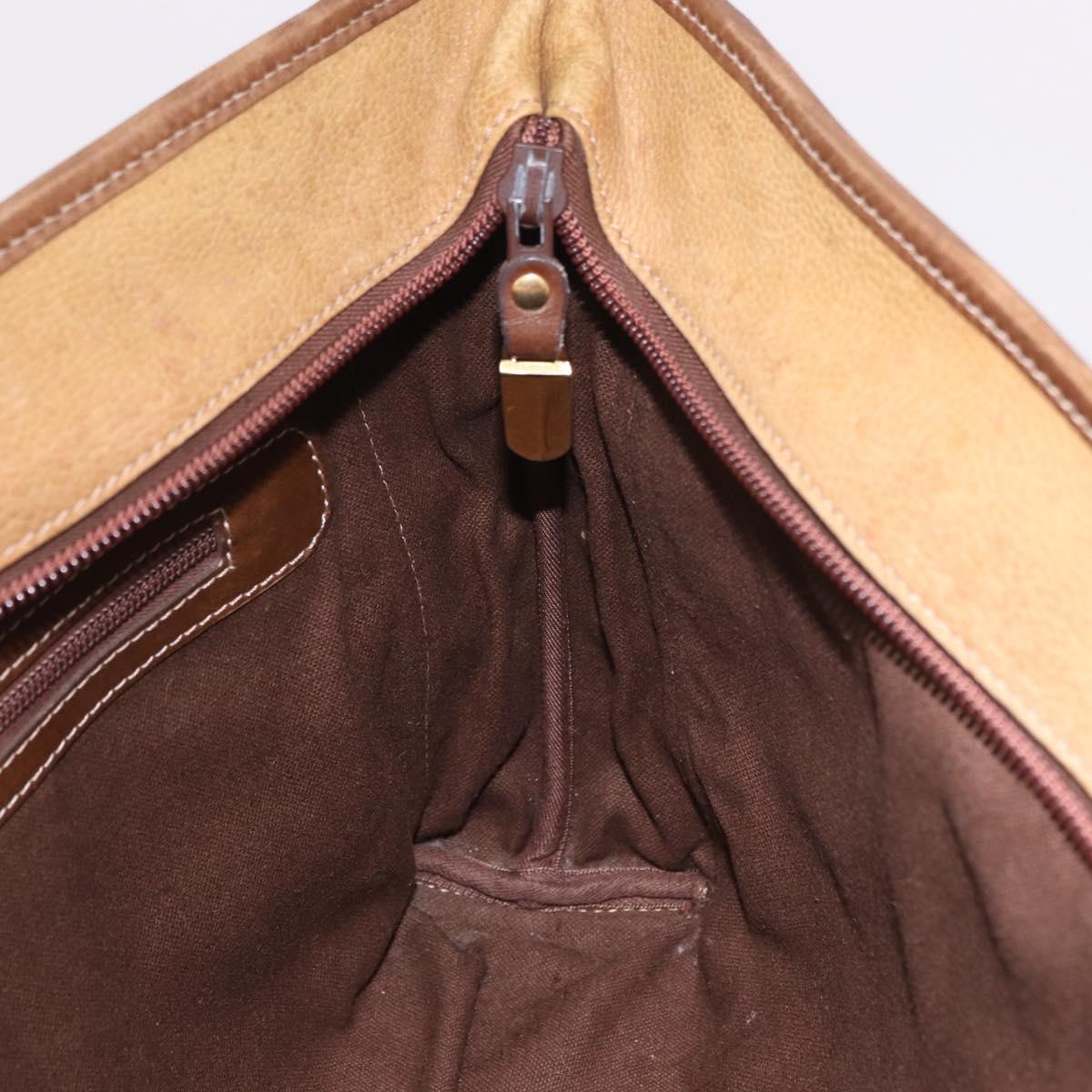 LOEWE Anagram Tote Bag Canvas Beige Gold Auth bs35617
